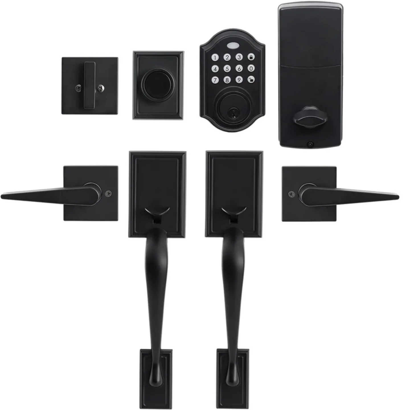 KIYACI Keypad Deadbolt Door Handle Set - Matte Black thumbnail
