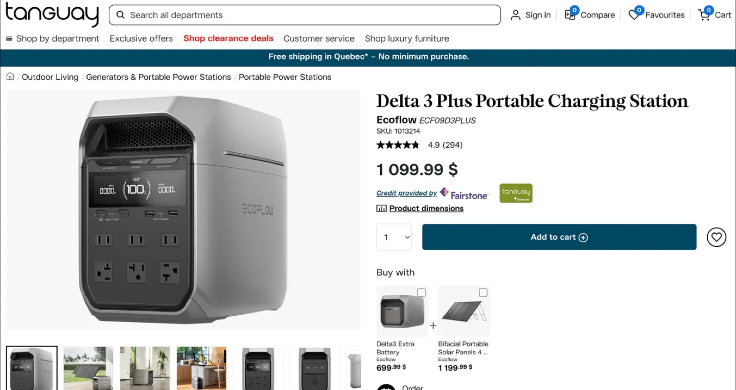 EcoFlow Delta 3 Plus Portable Charging Station thumbnail