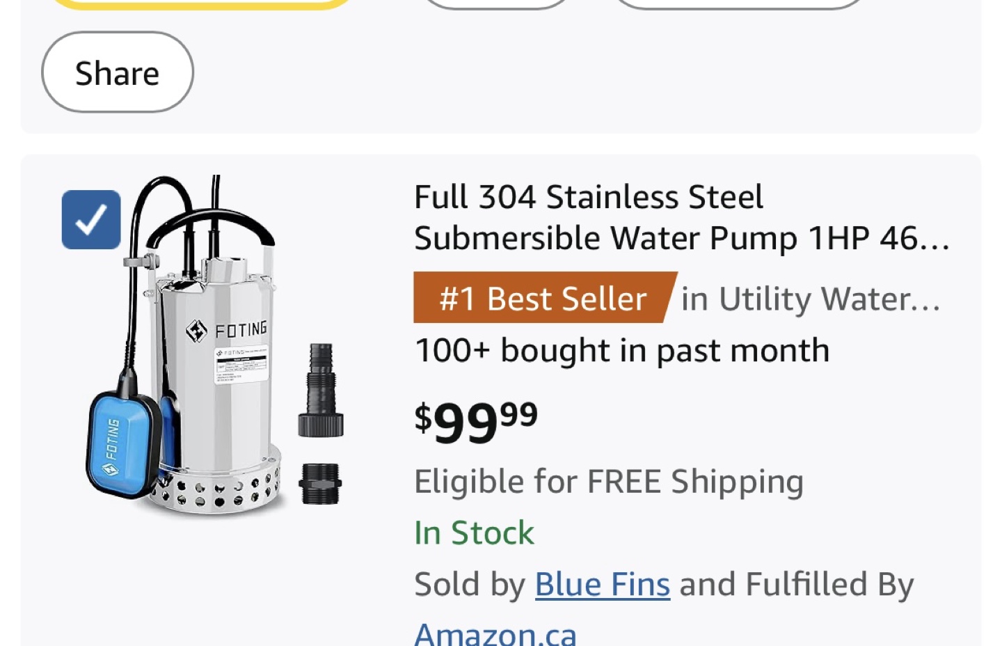 FOTING SUBMERSIBLE WATER PUMP