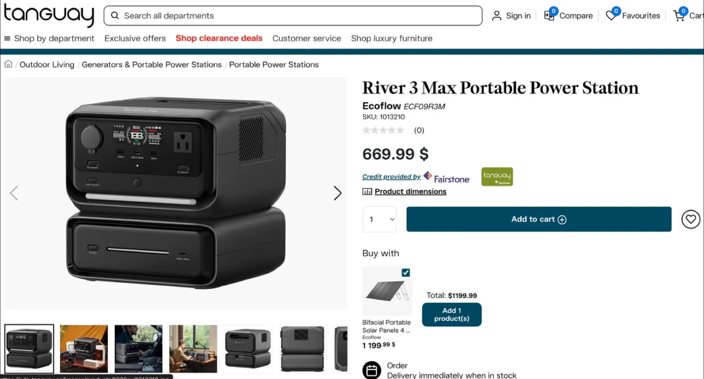 EcoFlow River 3 Max Portable Power Station with Extra Battery thumbnail
