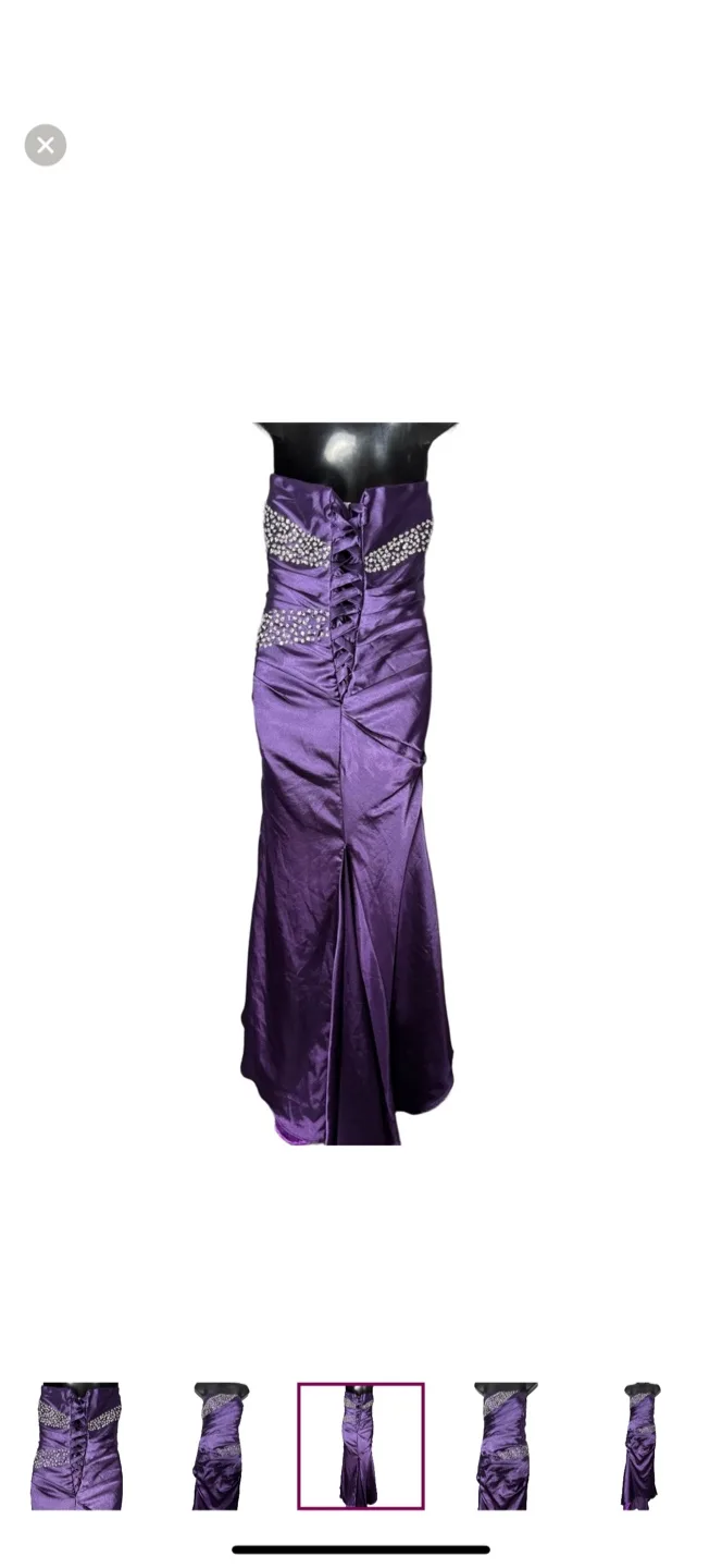Elegant Purple Strapless Evening Gown image indicator(5)