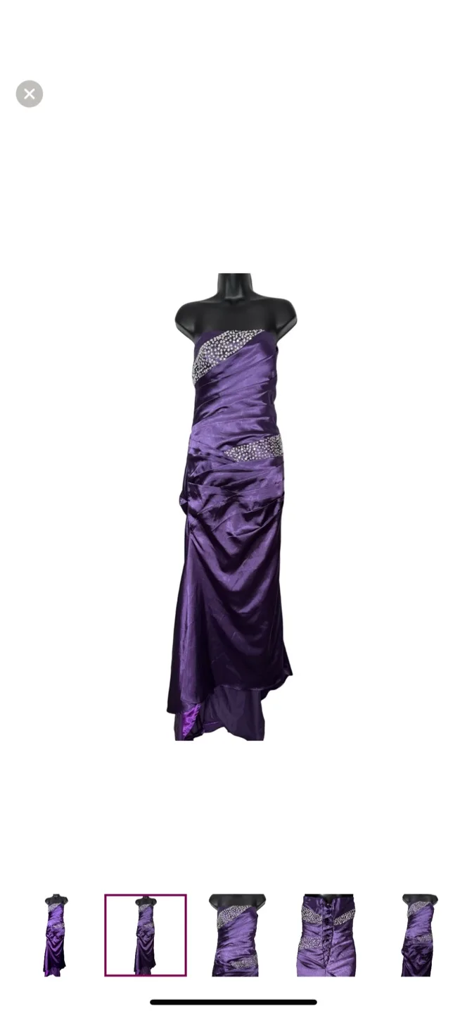 Elegant Purple Strapless Evening Gown image indicator(2)