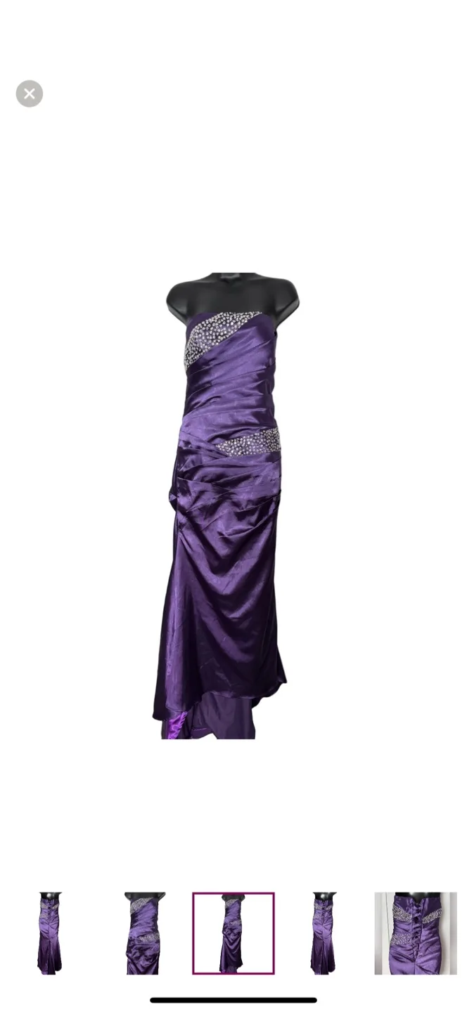 Elegant Purple Strapless Evening Gown image indicator(7)