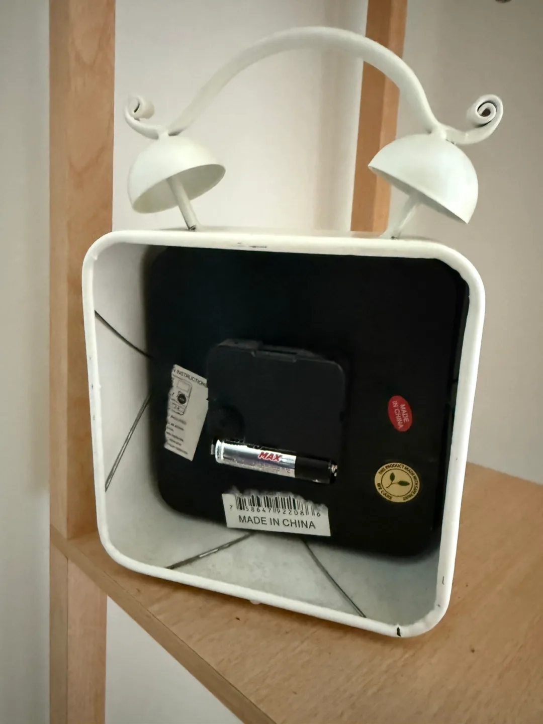 Square Twin Bell Alarm Clock - White image indicator(5)