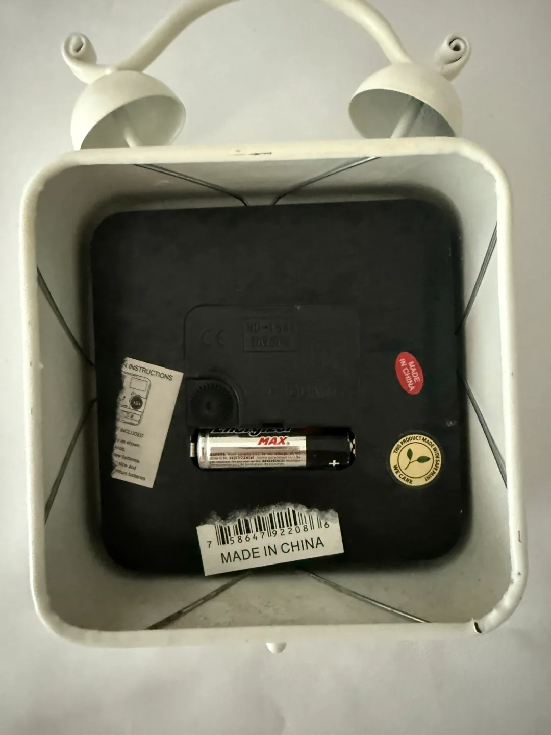 Square Twin Bell Alarm Clock - White image indicator(3)