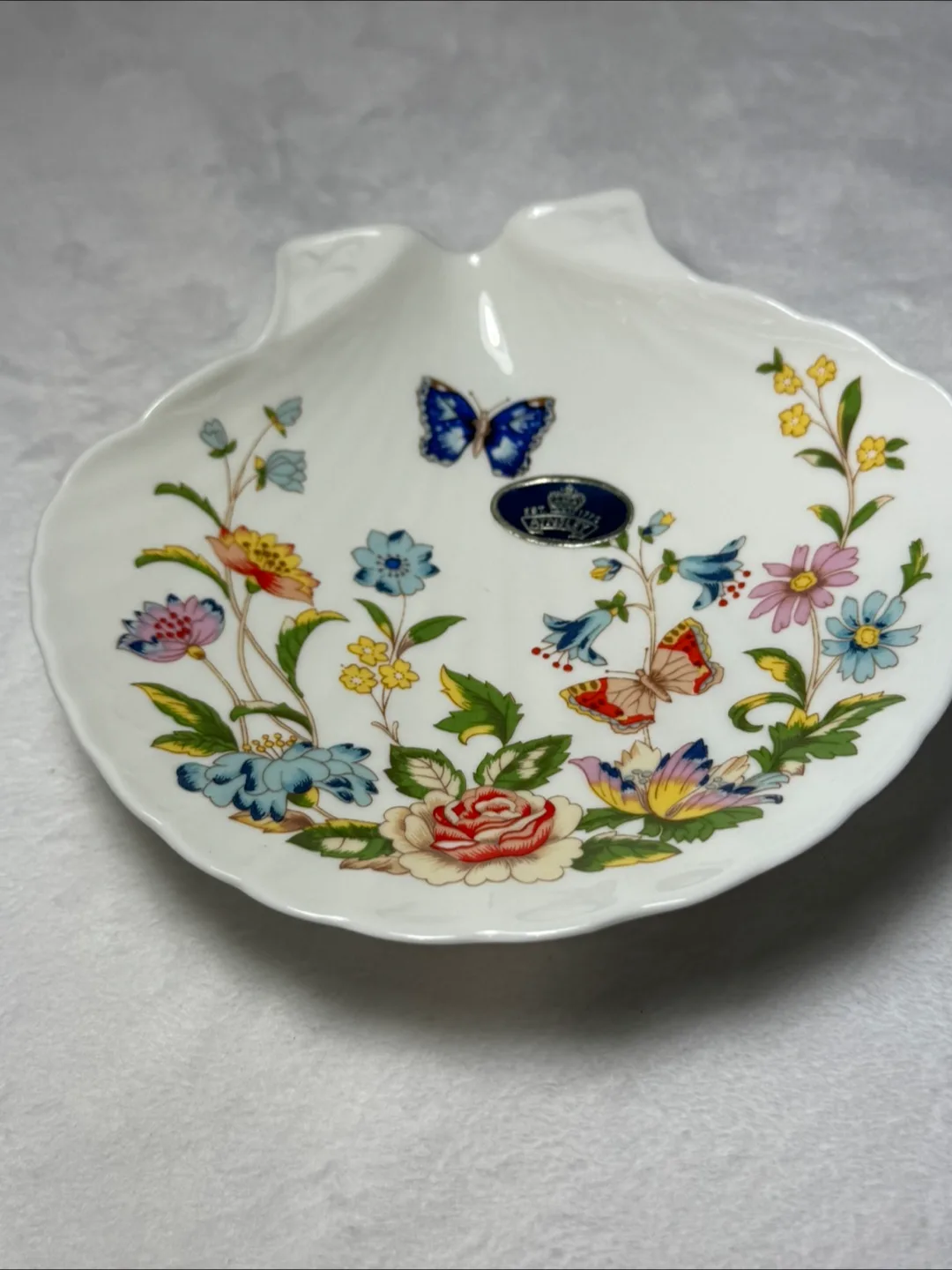 Vintage Aynsley Cottage Garden Bone China Shell Dish thumbnail