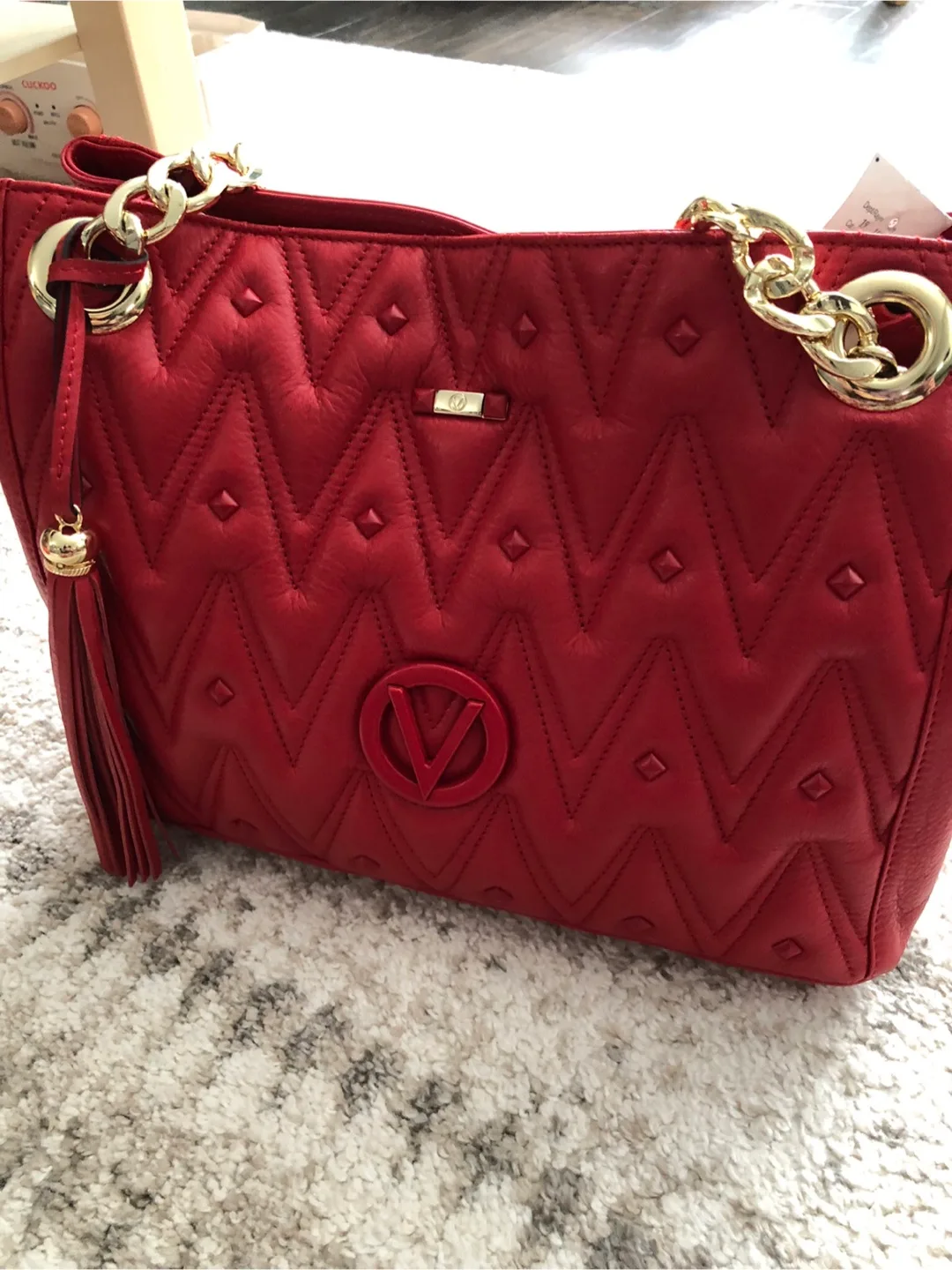 Valentino Red Leather Shoulder Bag image indicator(4)