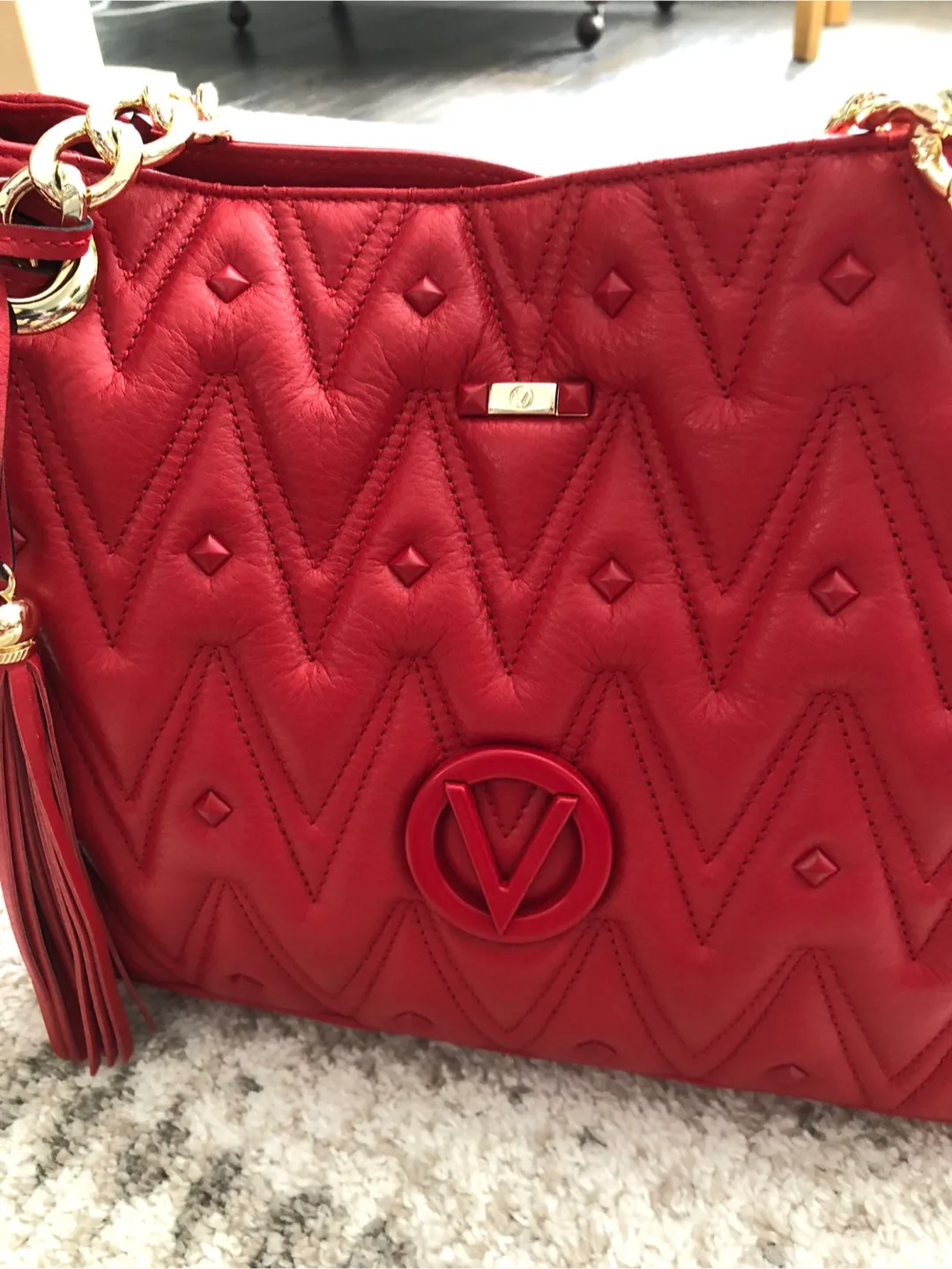 Valentino Red Leather Shoulder Bag image indicator(3)