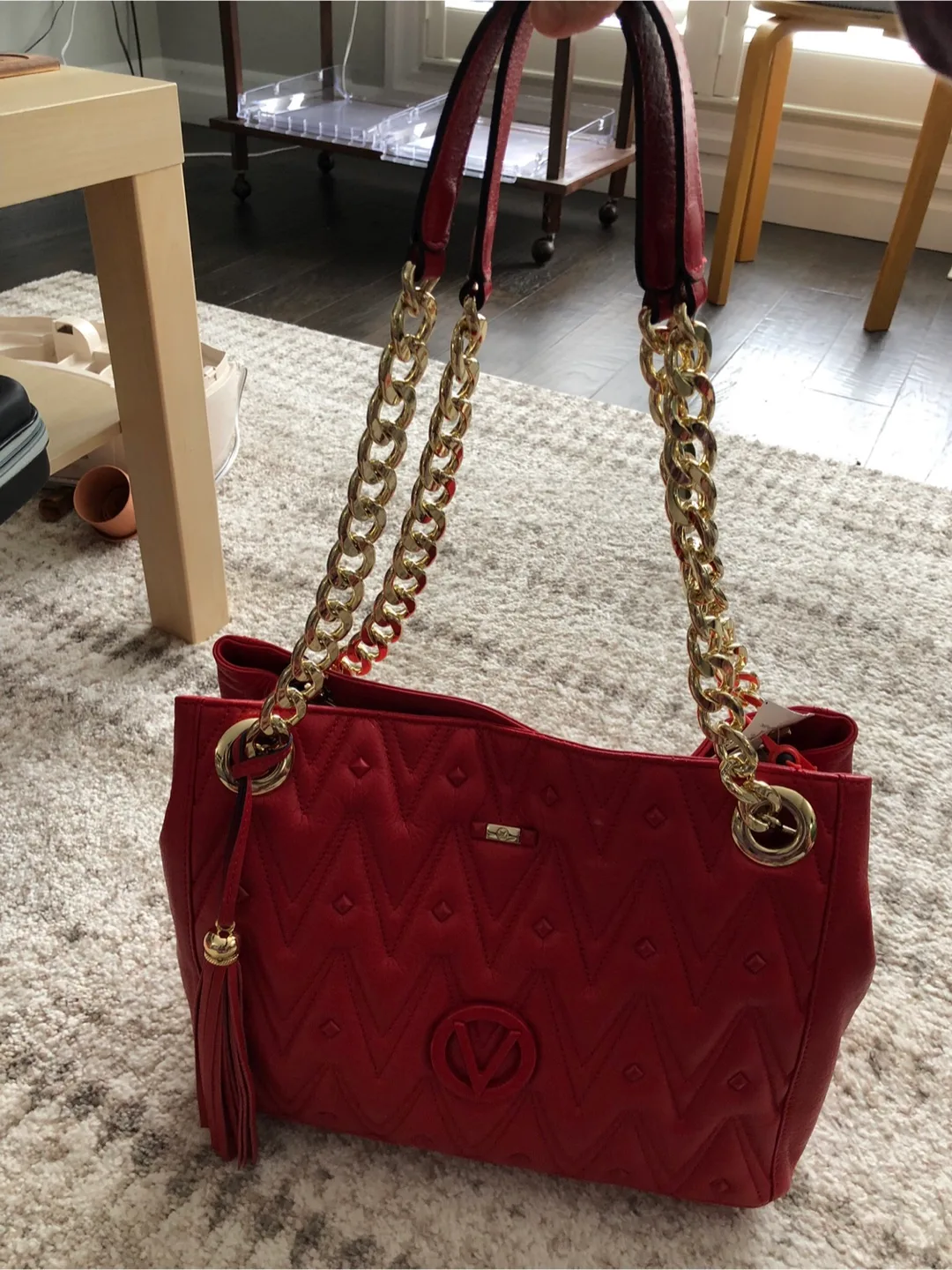 Valentino Red Leather Shoulder Bag image indicator(5)