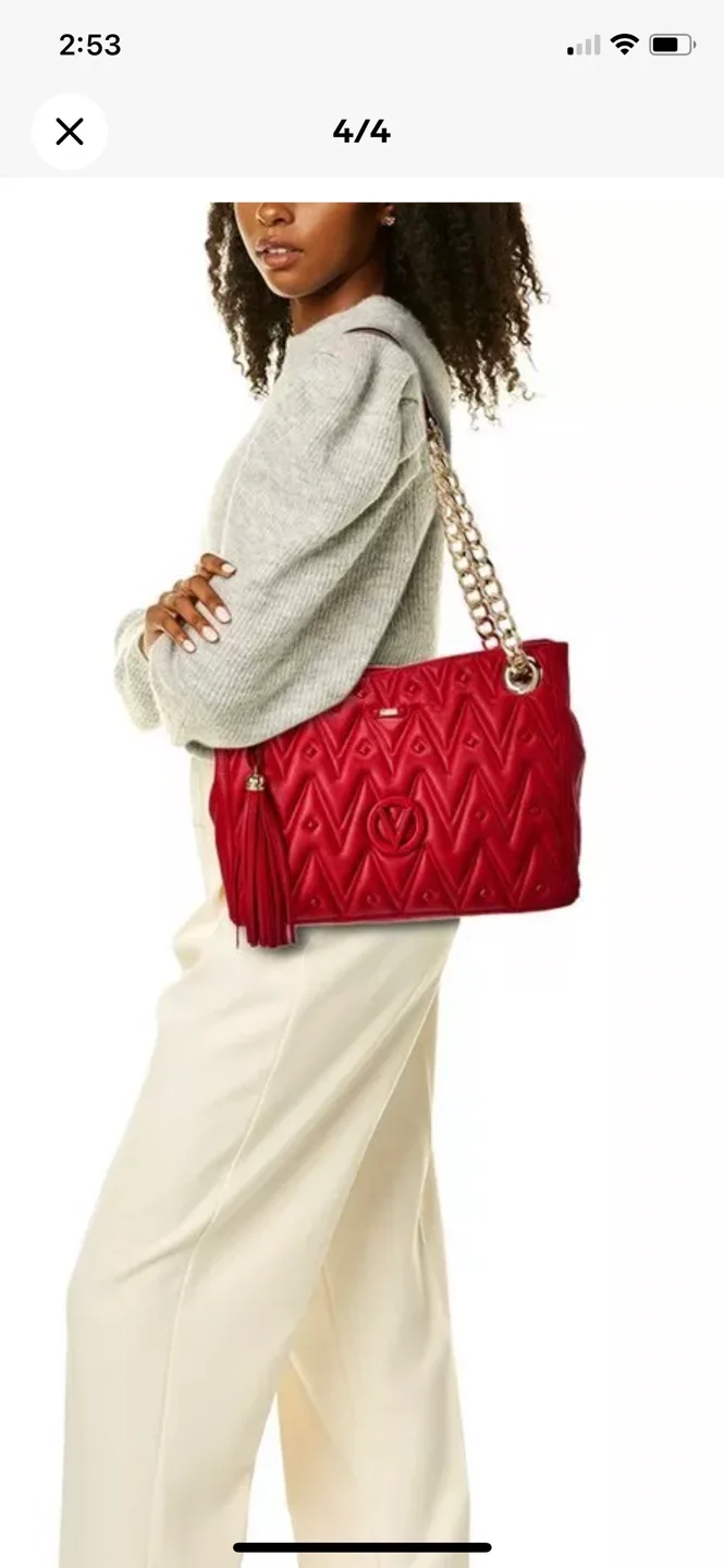 Valentino Red Leather Shoulder Bag image indicator(6)