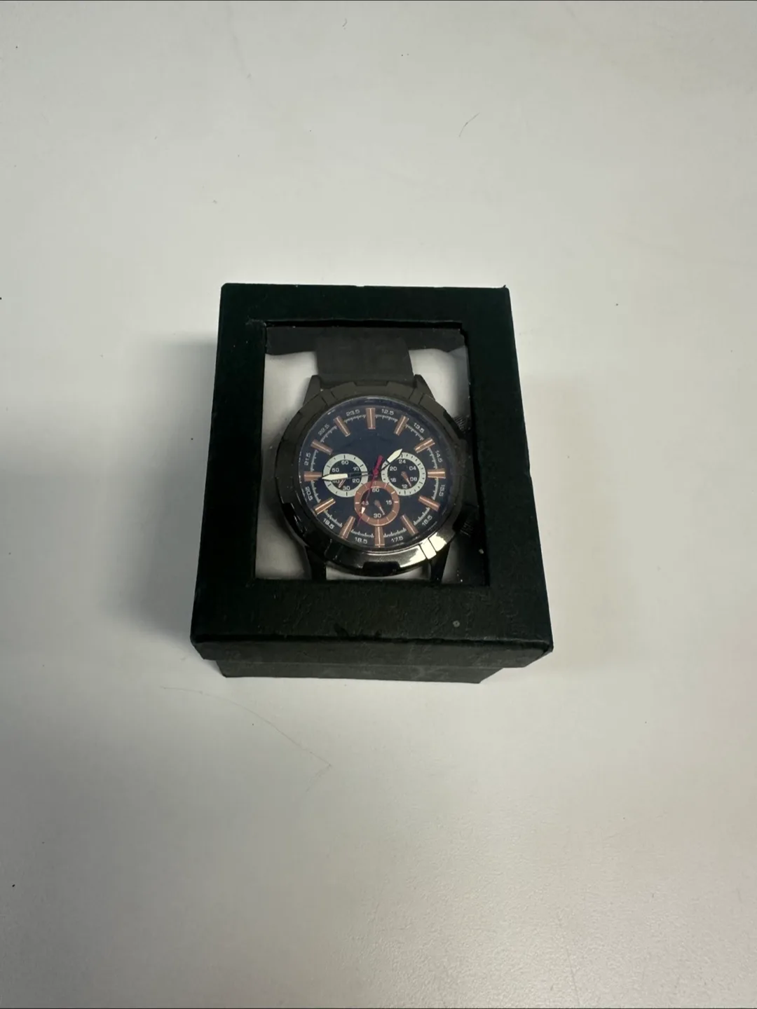 Men's Black Chronograph Watch with Box thumbnail