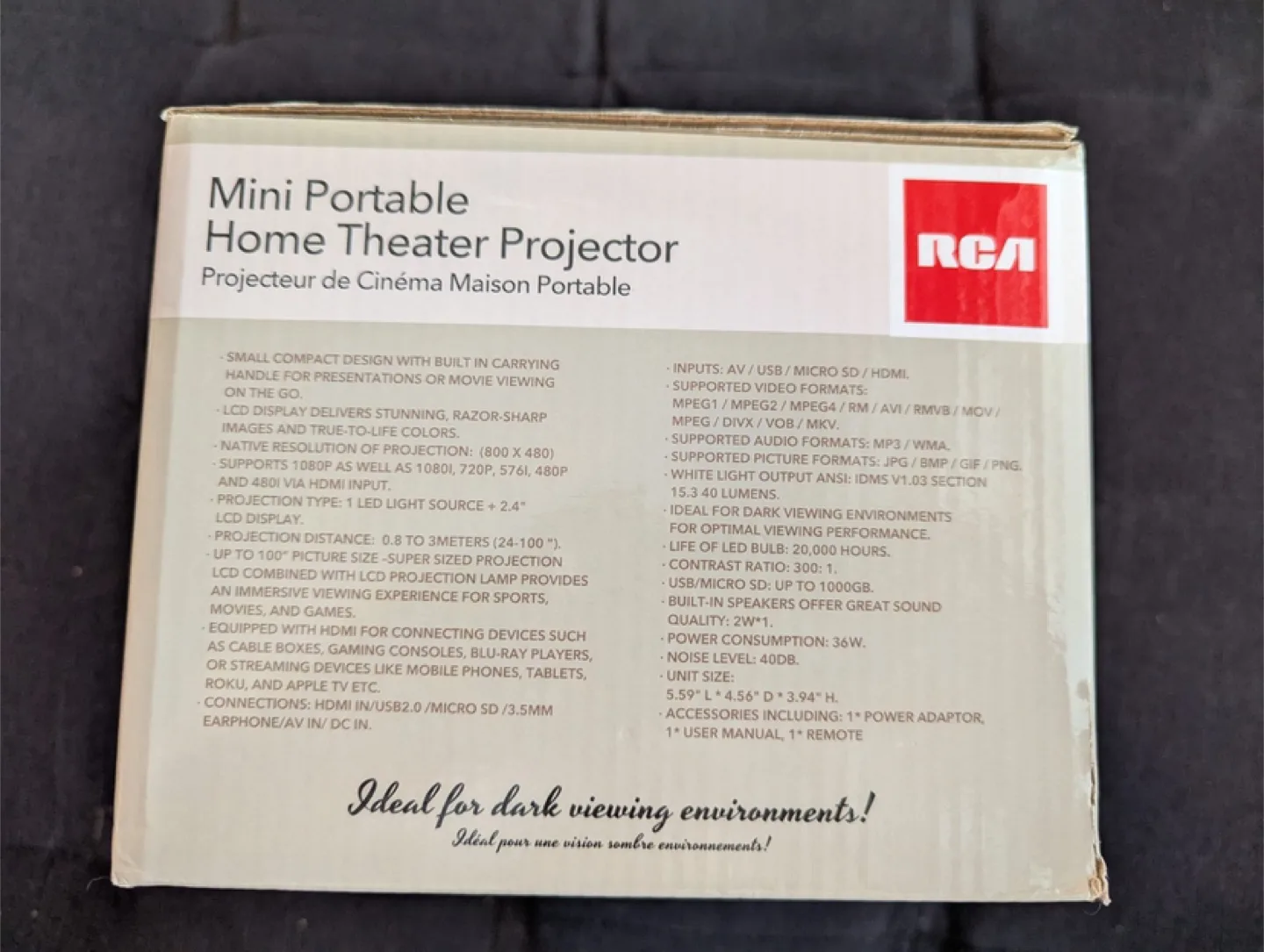 RCA Mini Portable Home Theater Projector - New image indicator(3)