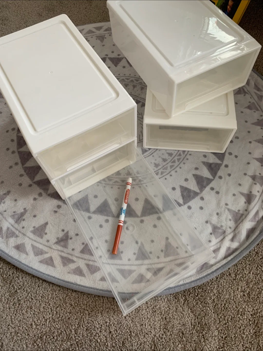 White Stackable Storage Drawers thumbnail