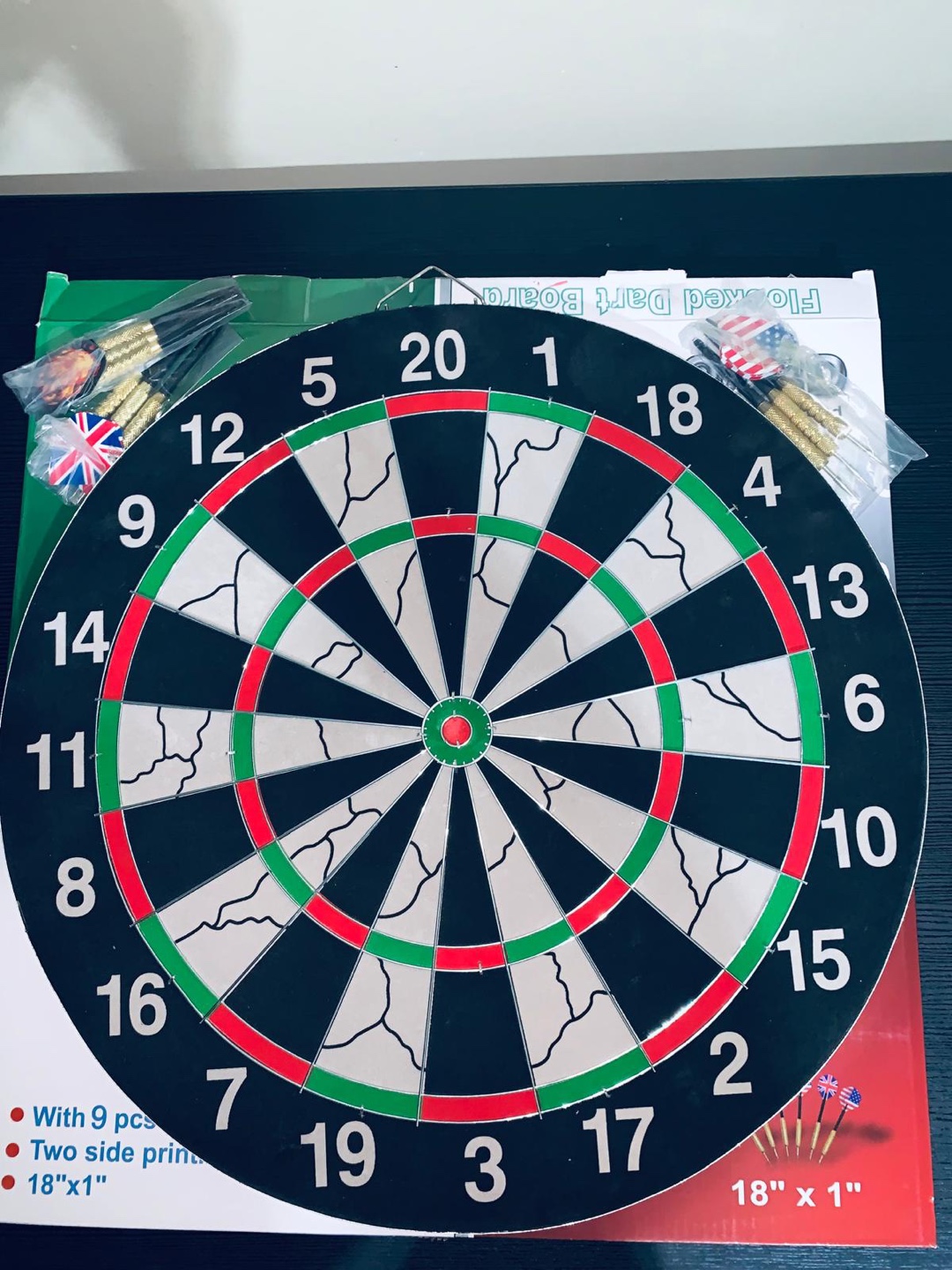 Brand new Dartboard 18” Dartboard Double Side 2cm Thickness