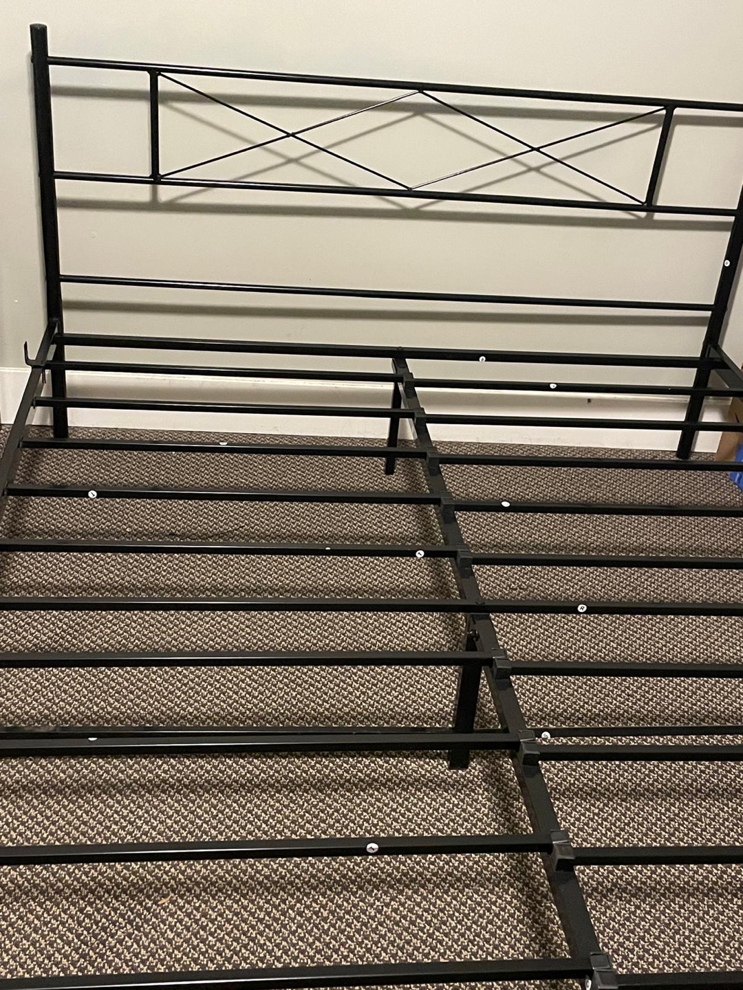Queen Size Bed Frame - Black Metal