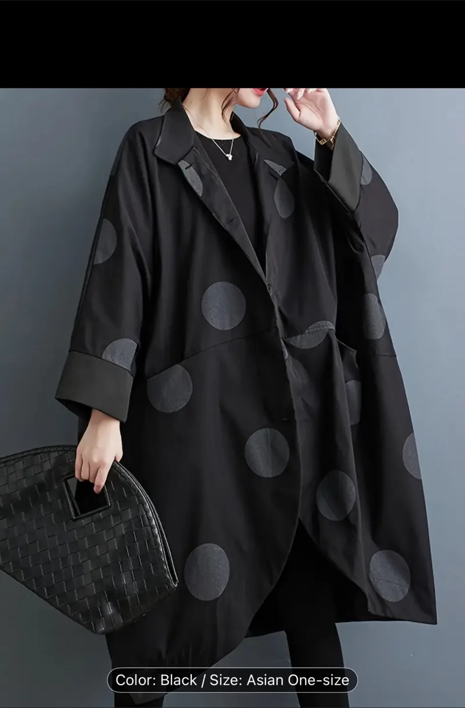 Green Polka Dot Oversized Coat - One Size image indicator(2)