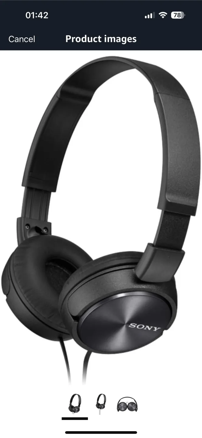 Sony MDR-ZX310-BLACK Wired Headphones - Like New! image indicator(2)