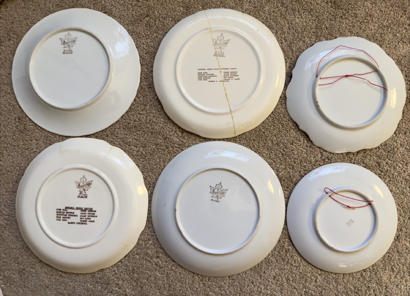 6 Vintage Canadian Church Commemorative Plates - photo 2