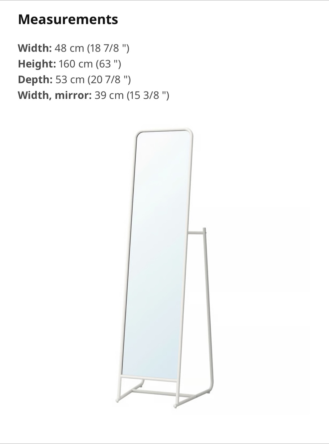 IKEA KNAPPER Standing Mirror Full Length - photo 2