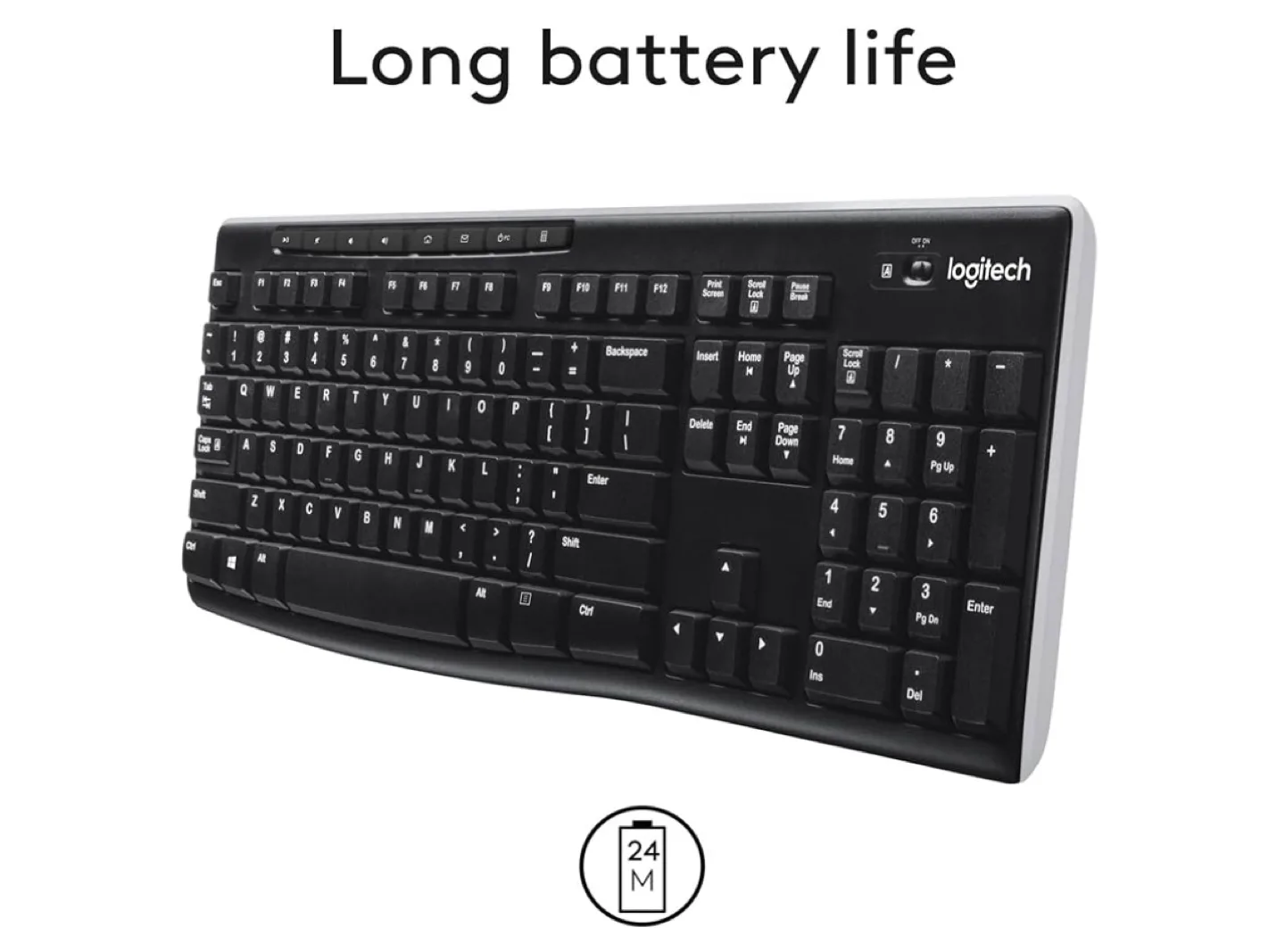 Logitech K270 Wireless Keyboard - Black image indicator(2)