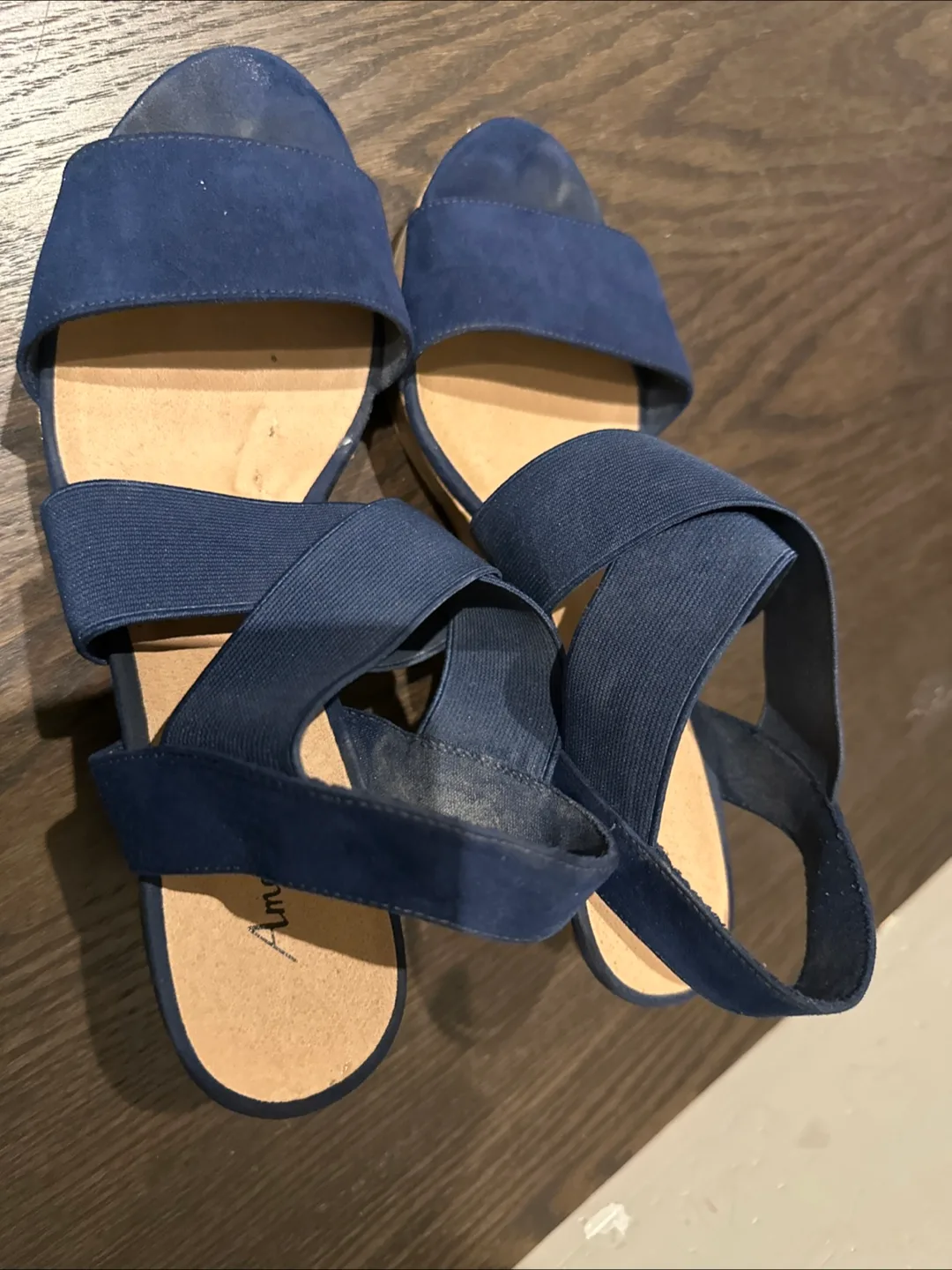American Eagle Navy Blue Wedge Sandals🇨🇦 thumbnail