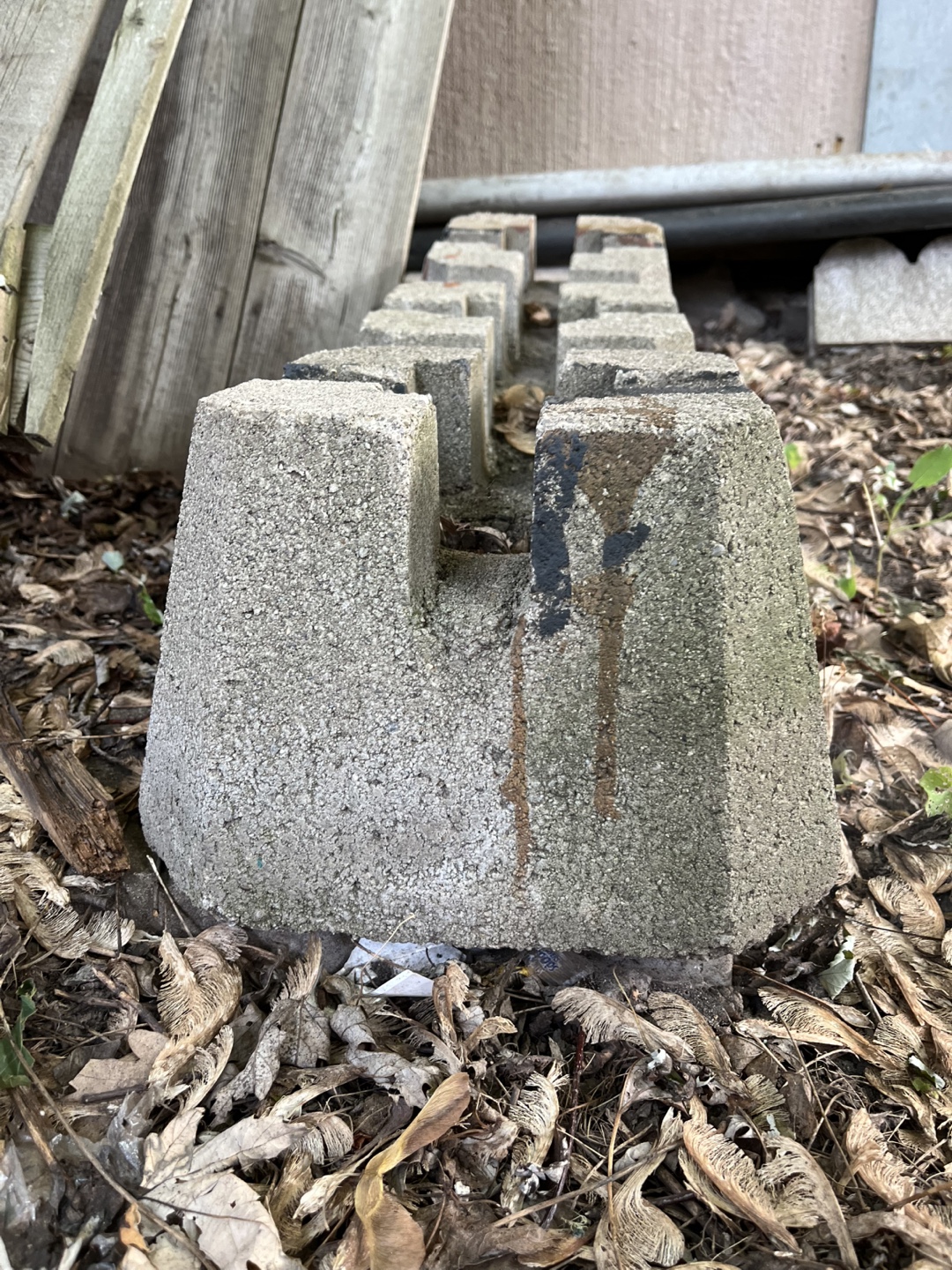 Precast concrete deck blocks 10x7.5x7.5 inches (3 pieces)