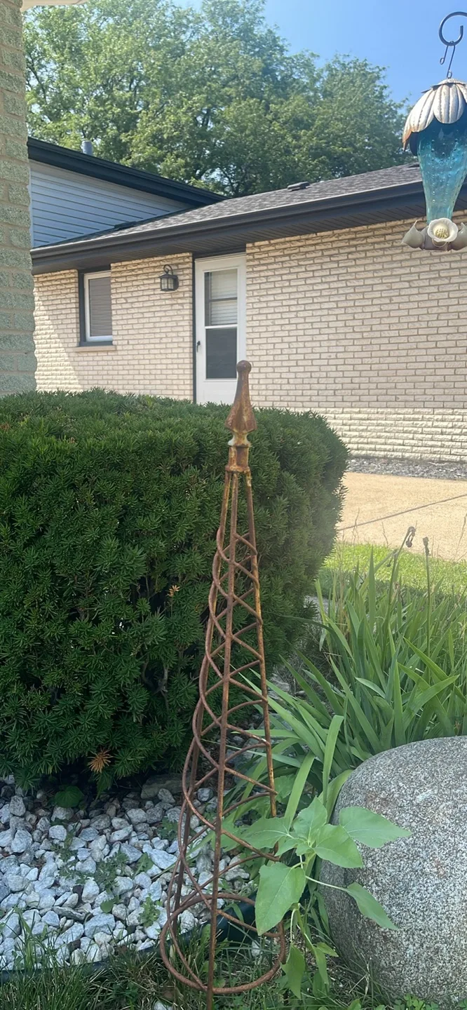 Rustic Metal Garden Obelisk thumbnail