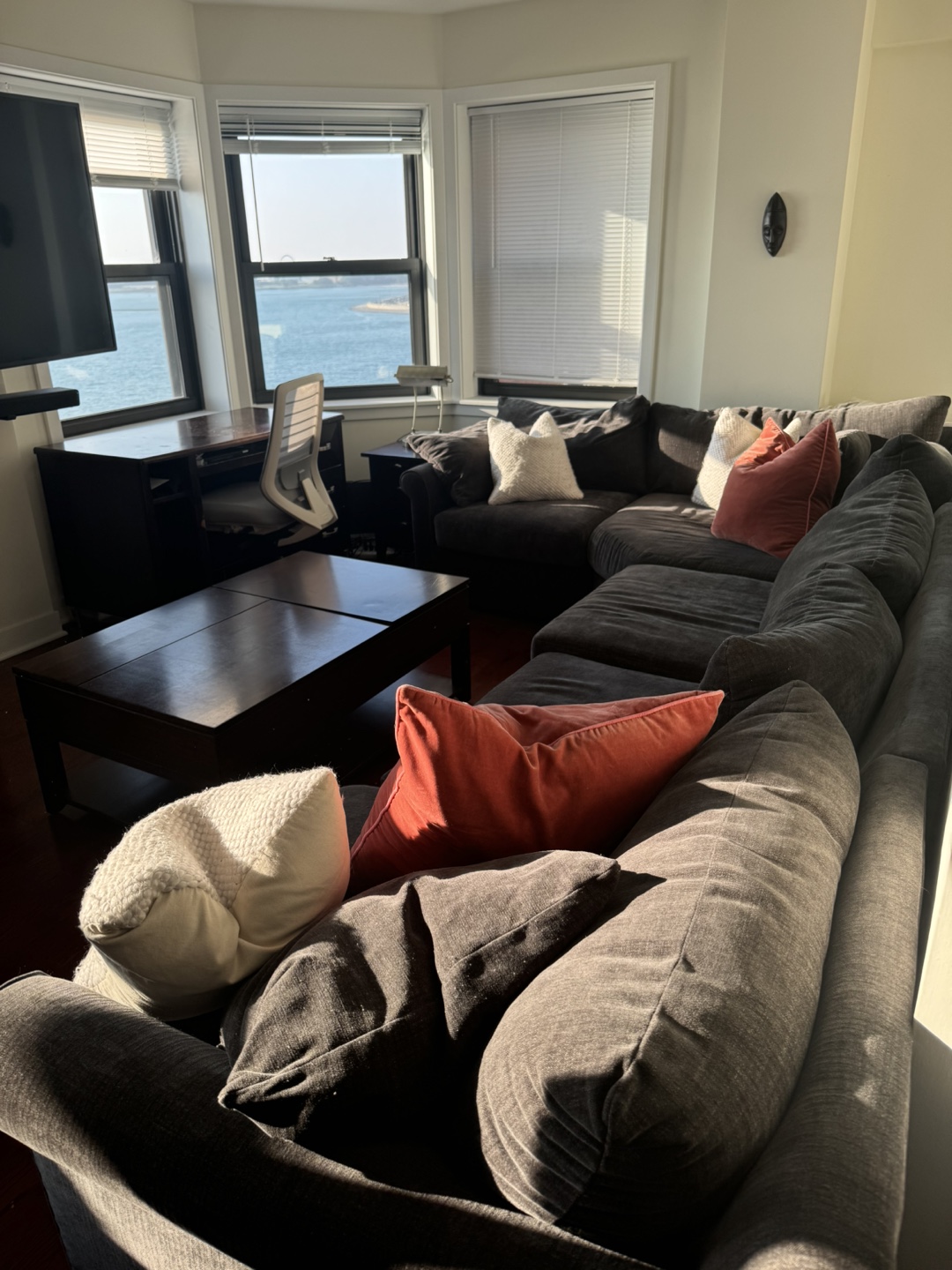 Large Sectional Sofa - Dark Gray - photo 2