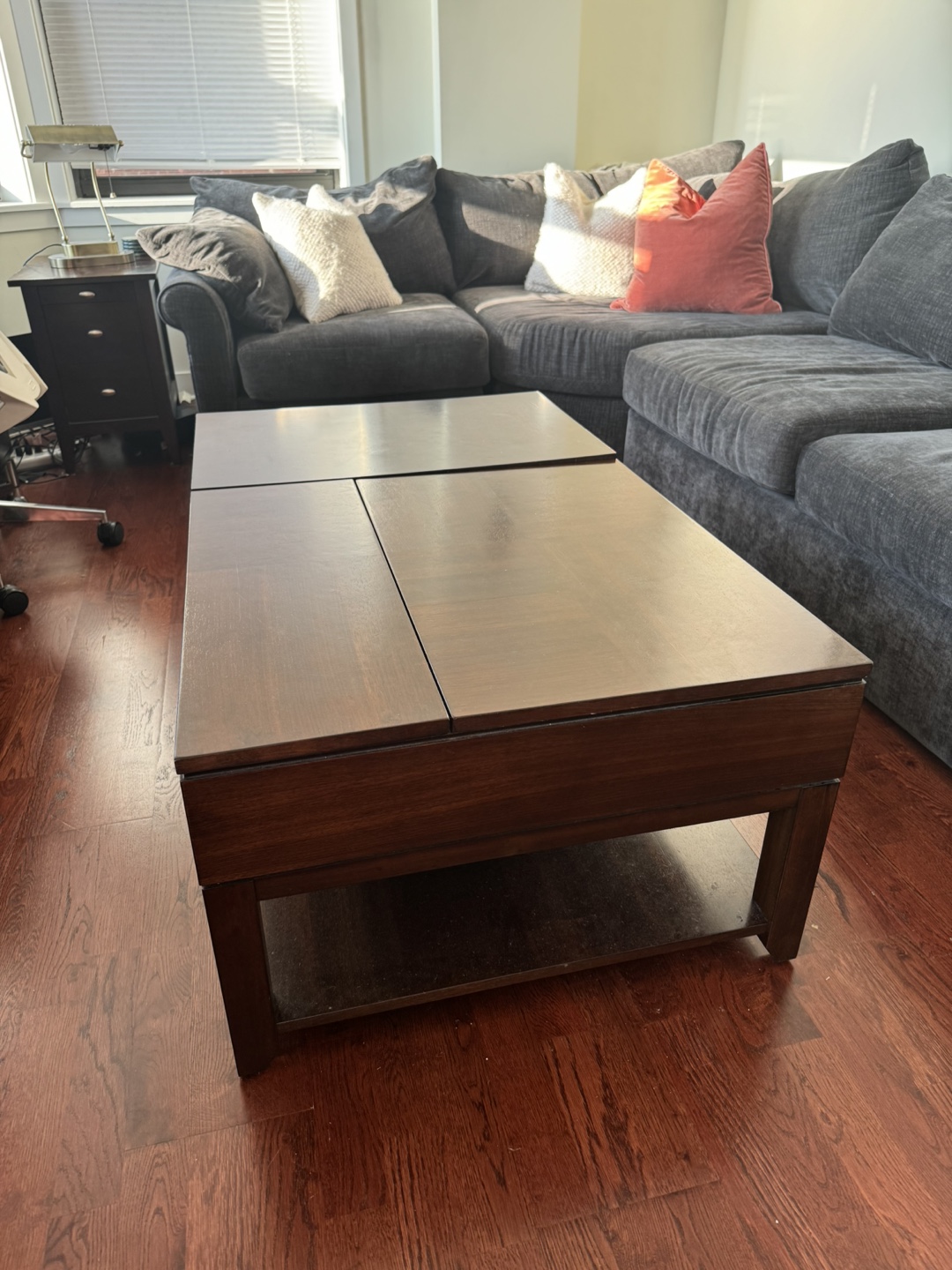Lift Top Coffee Table - Dark Wood