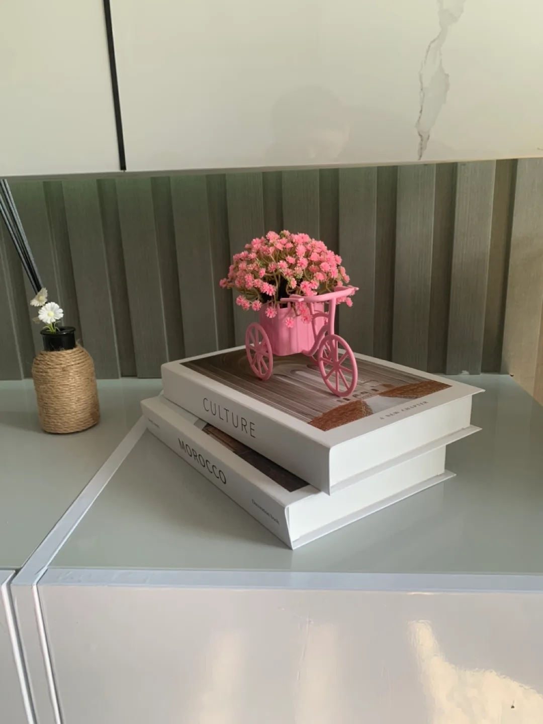 Decoration Books and artificial flower bicycle pot image indicator(2)