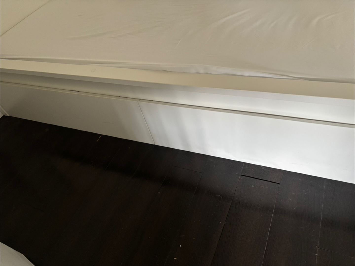 White Platform Bed Frame with Storage - photo 3