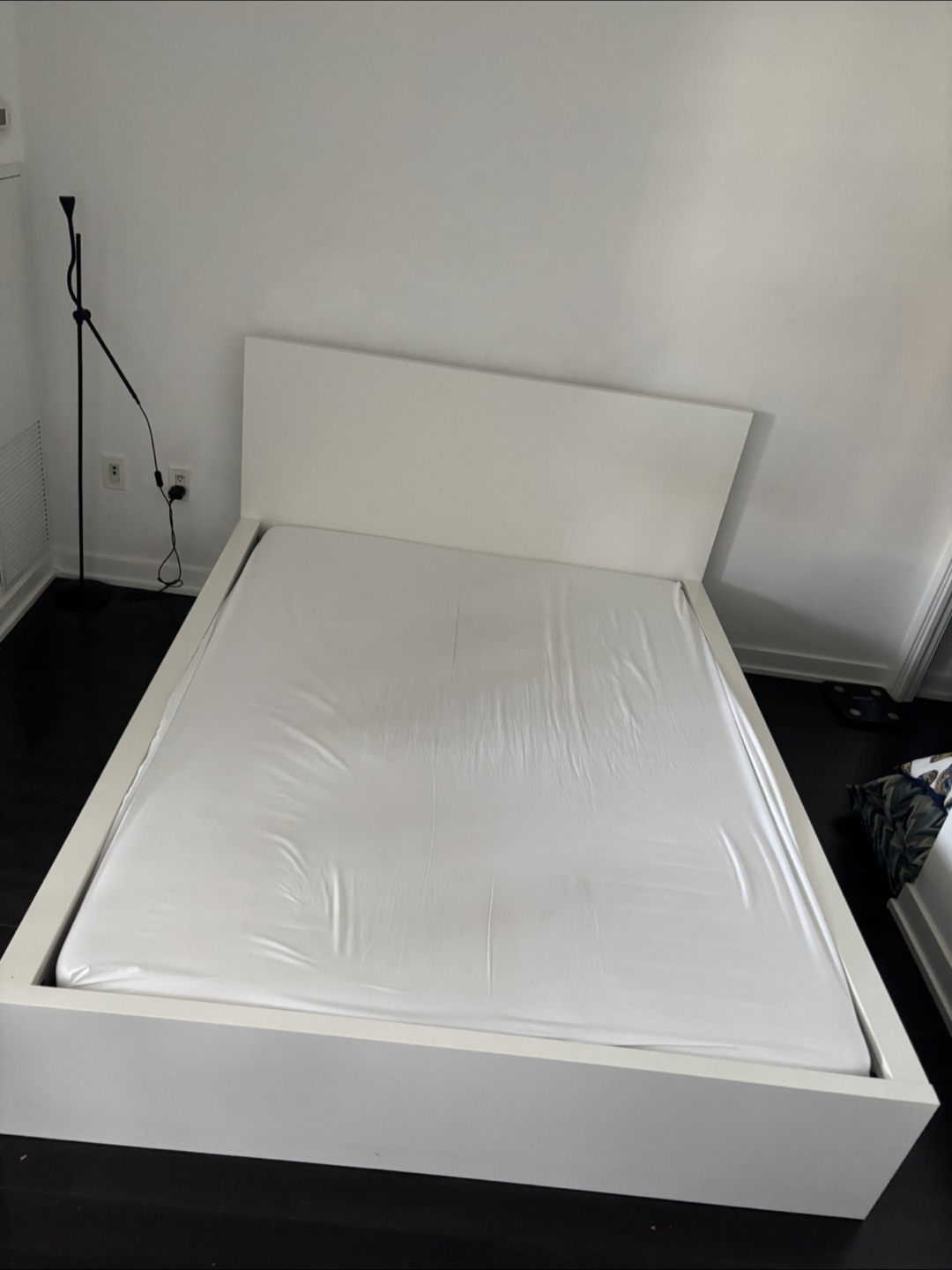 White Platform Bed Frame with Storage - photo 2