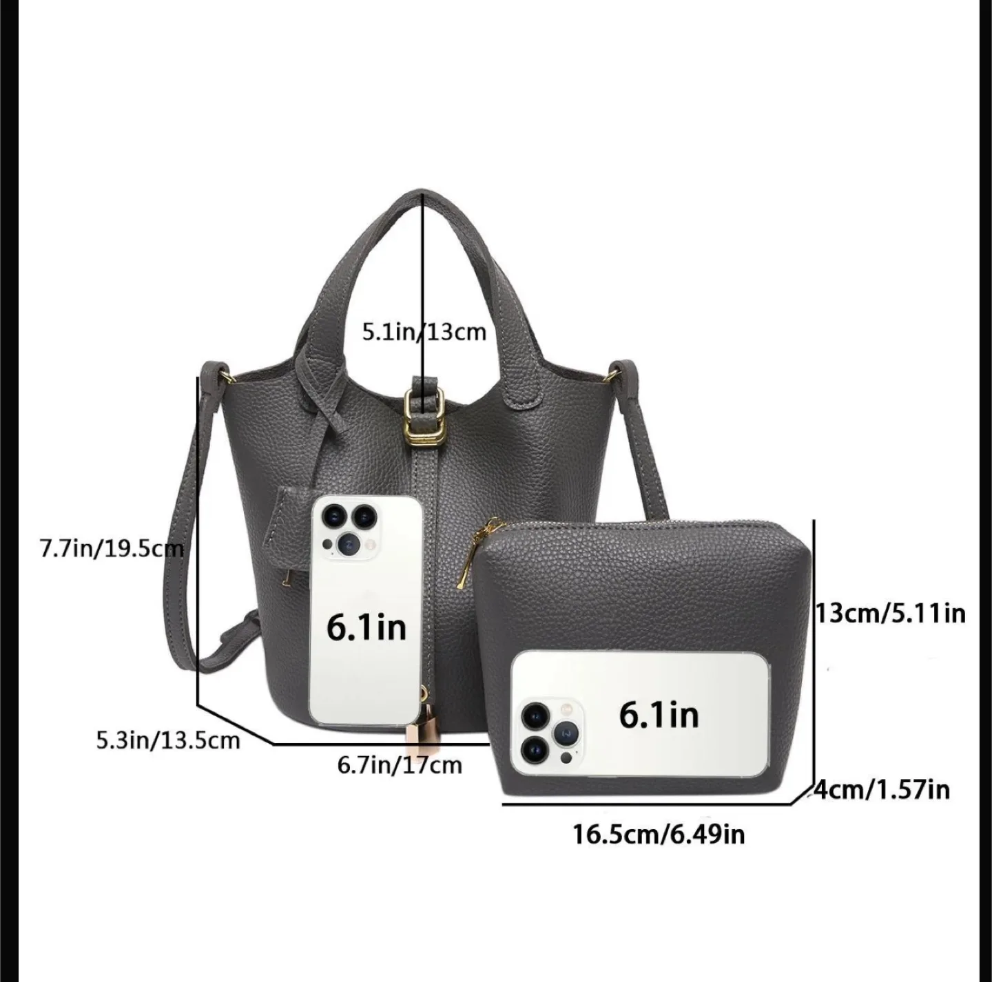 Phoinikas Cowhide Bucket Bag - Black image indicator(2)