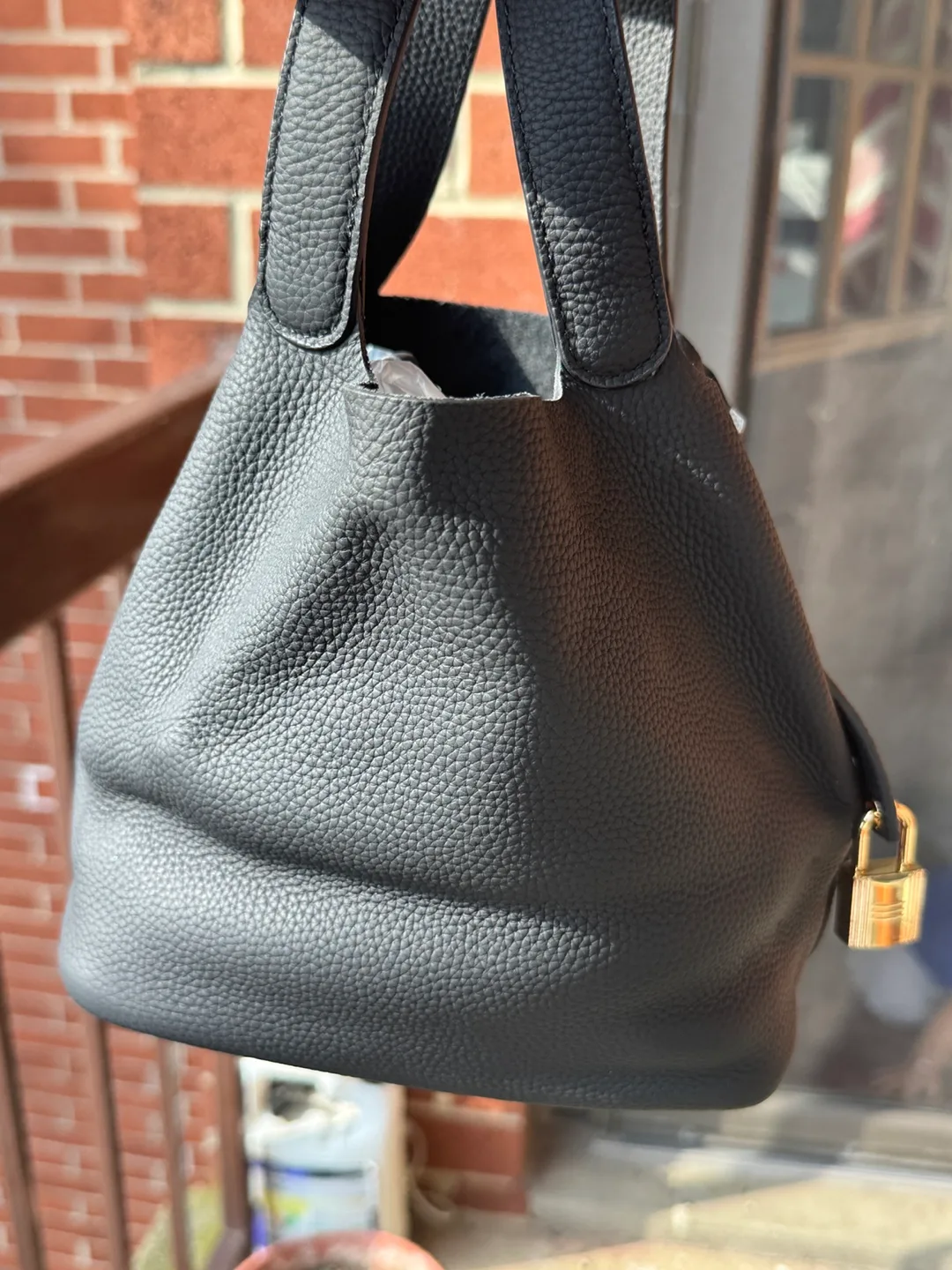 Phoinikas Cowhide Bucket Bag - Black image indicator(5)