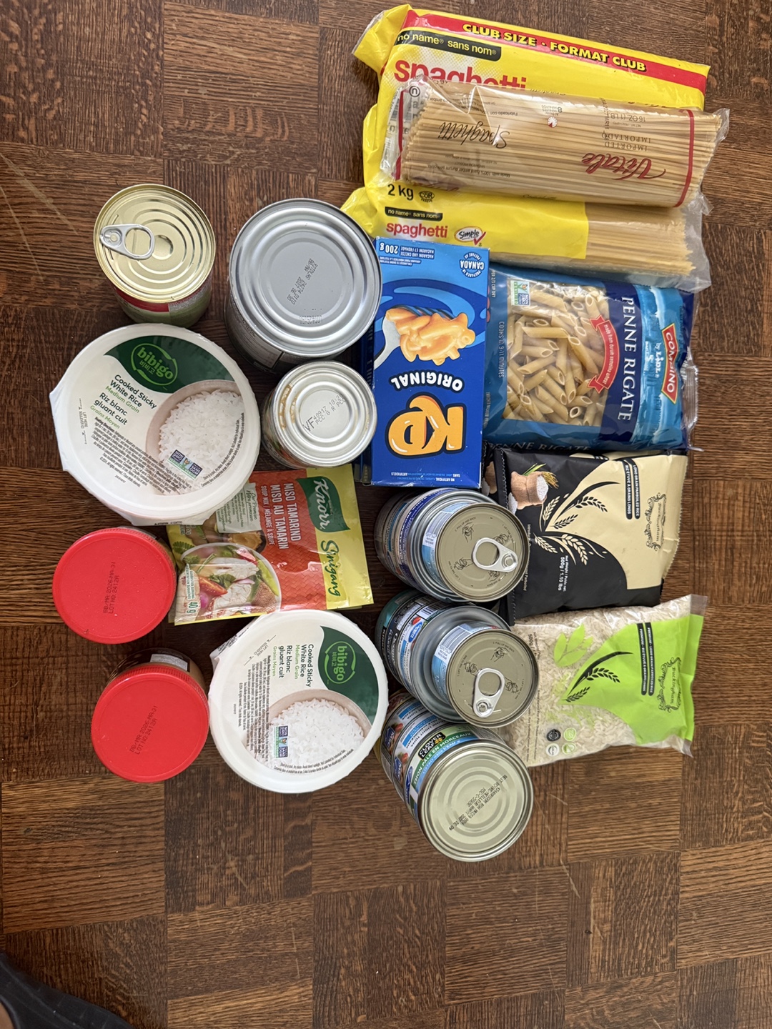Assorted Pasta, Rice, and Canned Goods