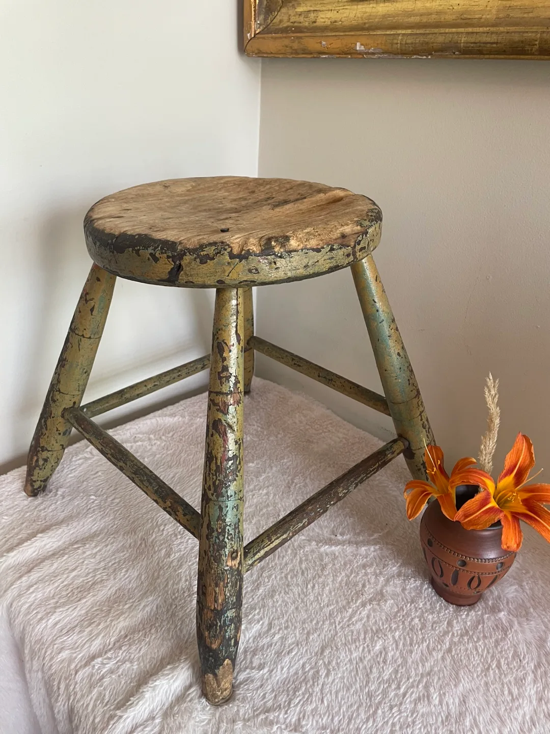 Antique Late 1800’s Notched Stool thumbnail