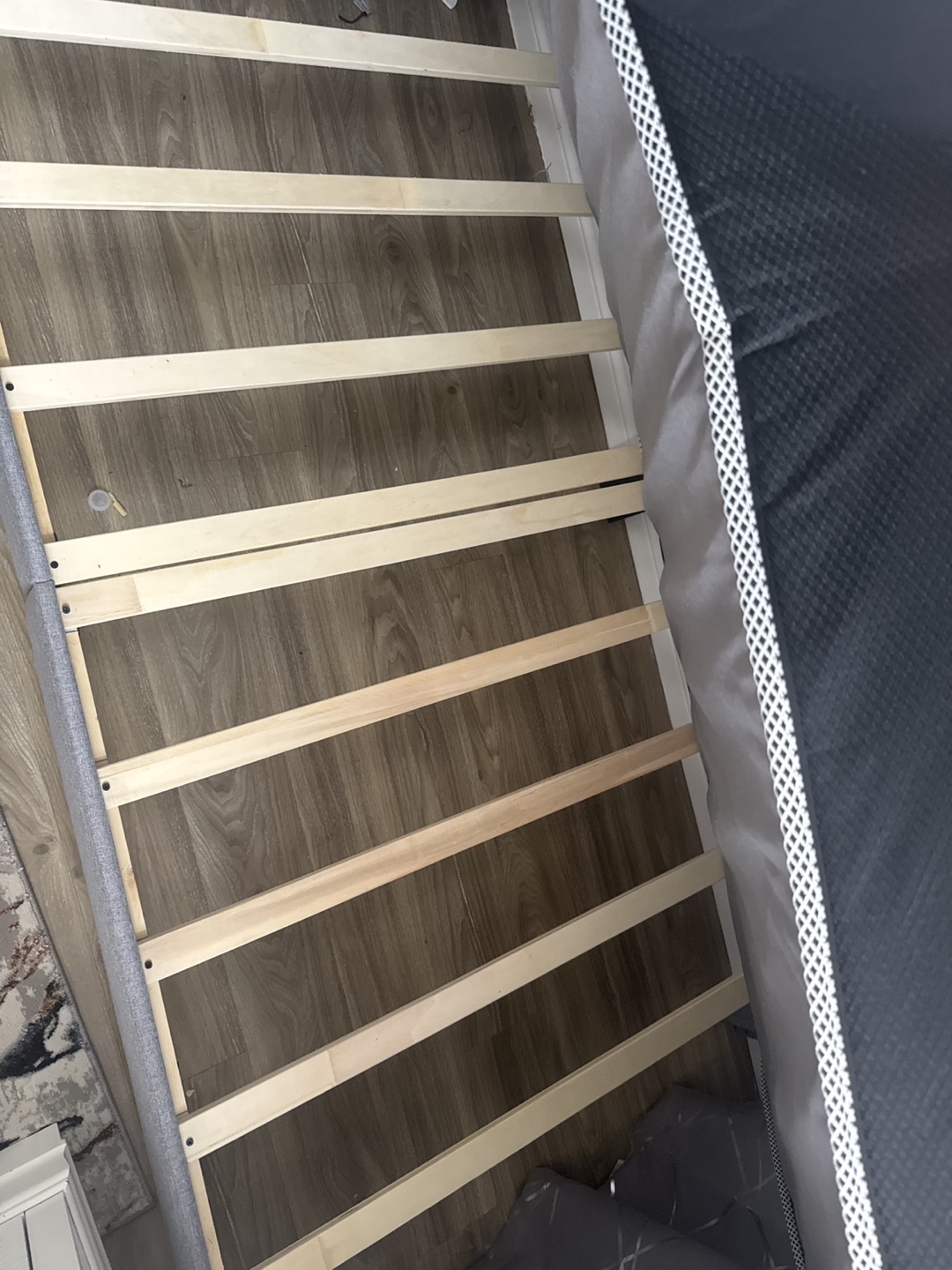 Bamboo Twin Size Mattress & Grey Bed Frame - photo 2