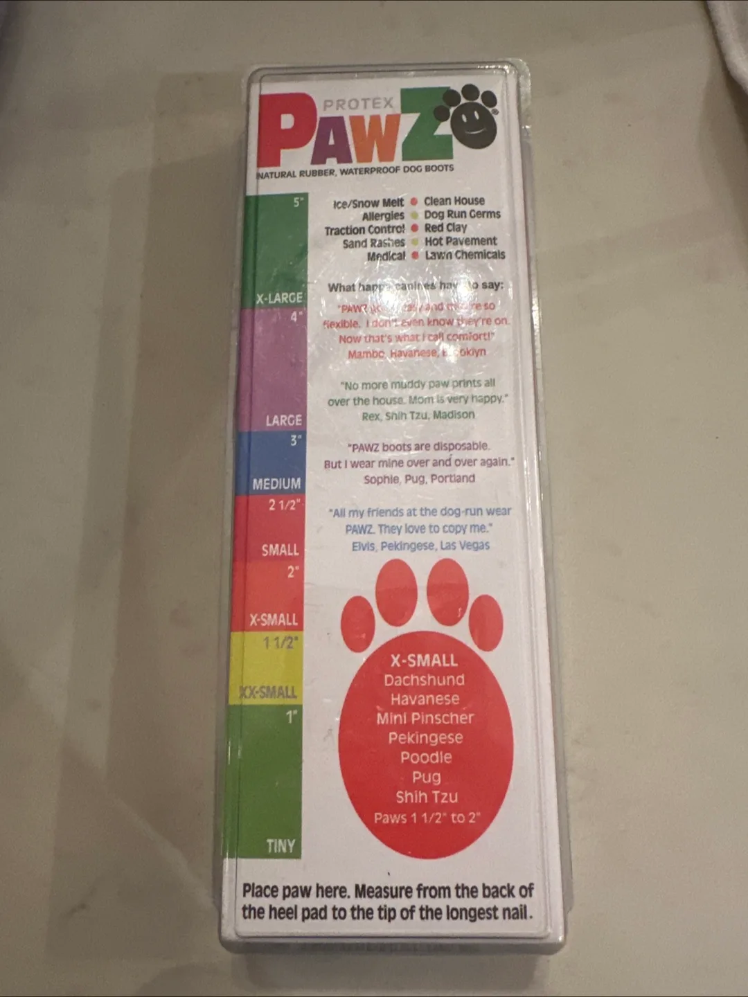 Pawz X-Small Dog Boots - Waterproof, Reusable thumbnail
