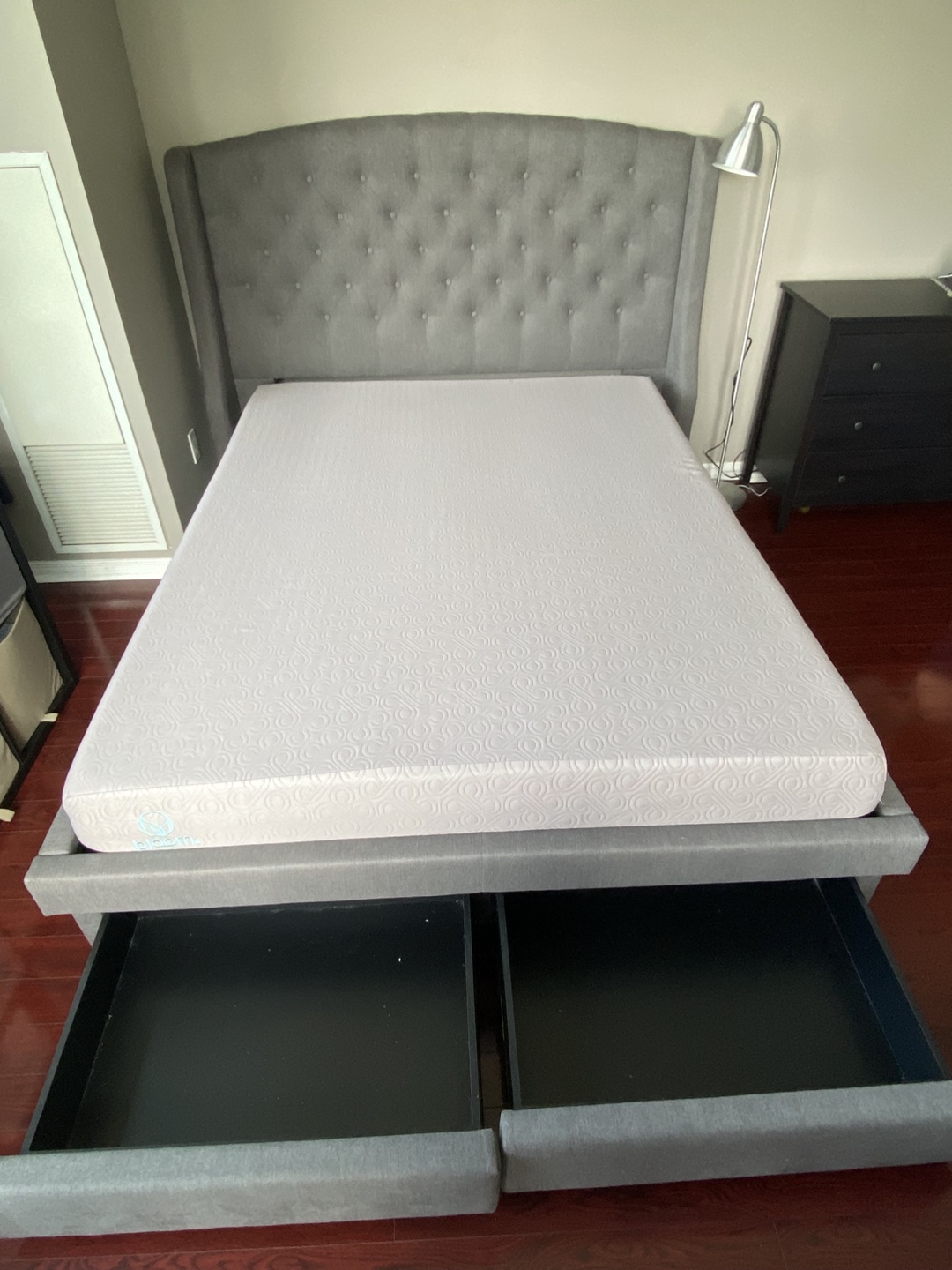 Bloom Mattress & Grey Bed Frame with Storage - photo 2