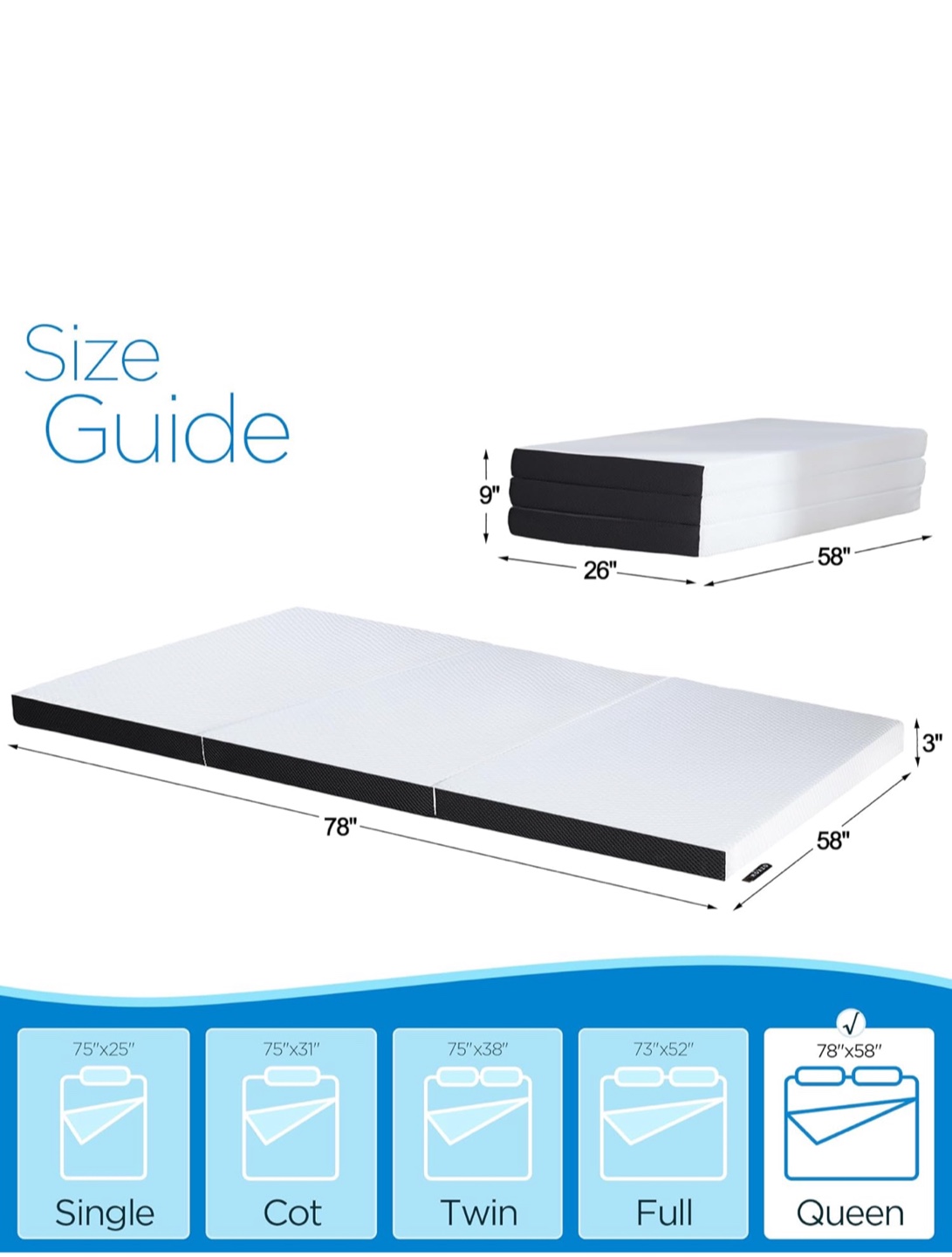 Tri-Fold Mattress - Versatile & Comfy! - photo 2