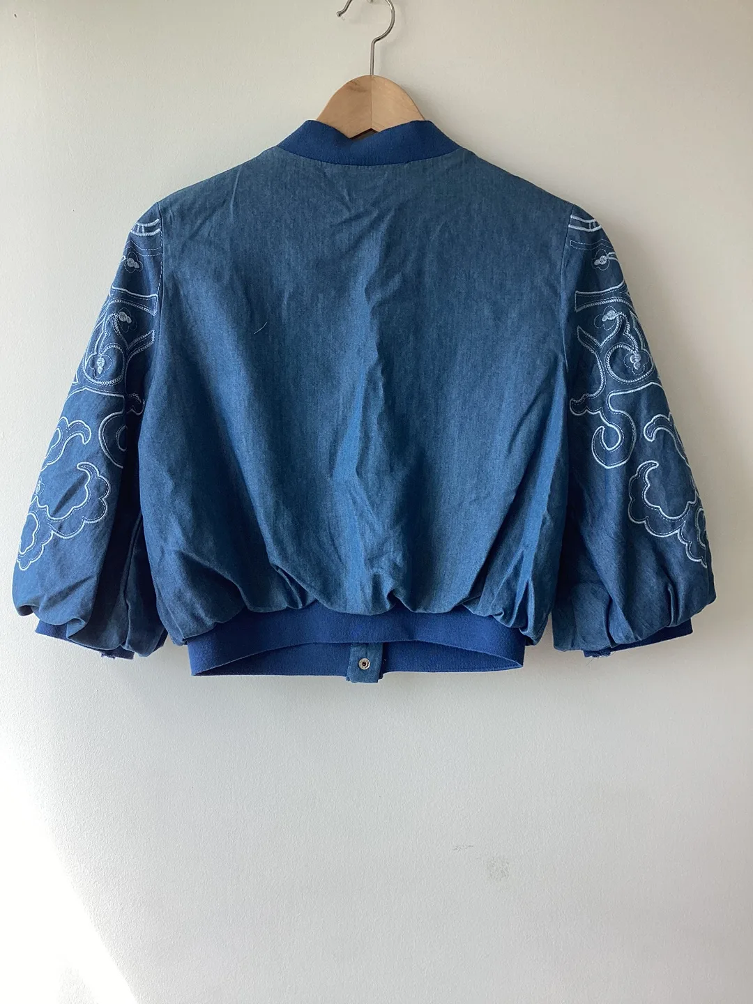 Denim Embroidered Bomber Jacket image indicator(2)