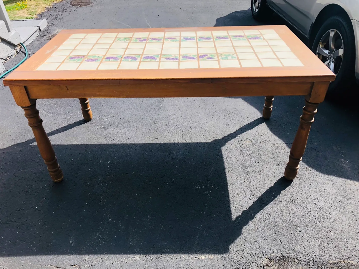 Vintage Tile Top Wooden Table thumbnail