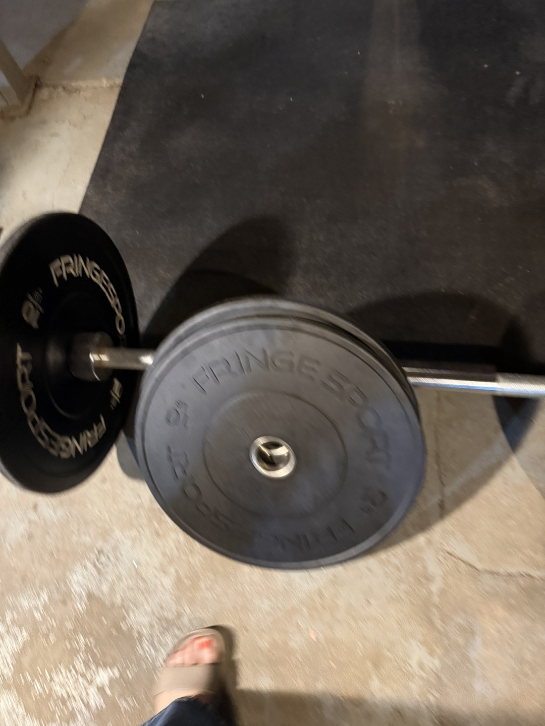 Olympic barbell with three sets of bumper plates - photo 2