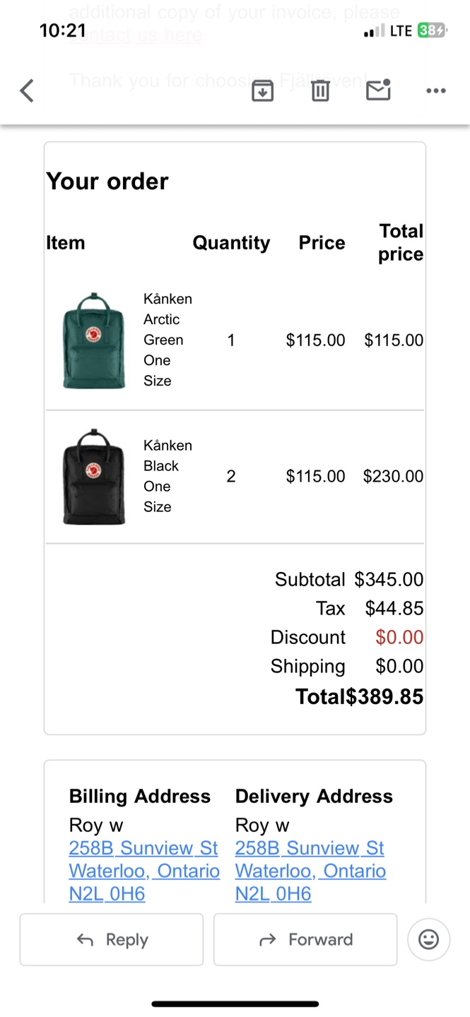 Fjallraven Kanken Backpack, Black (New + Receipt) - photo 3