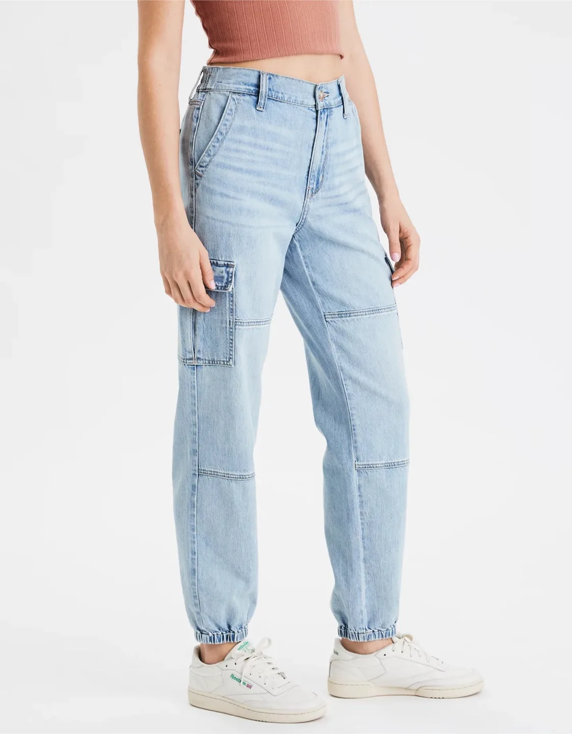 American eagle cargo denim pants size 14 thumbnail