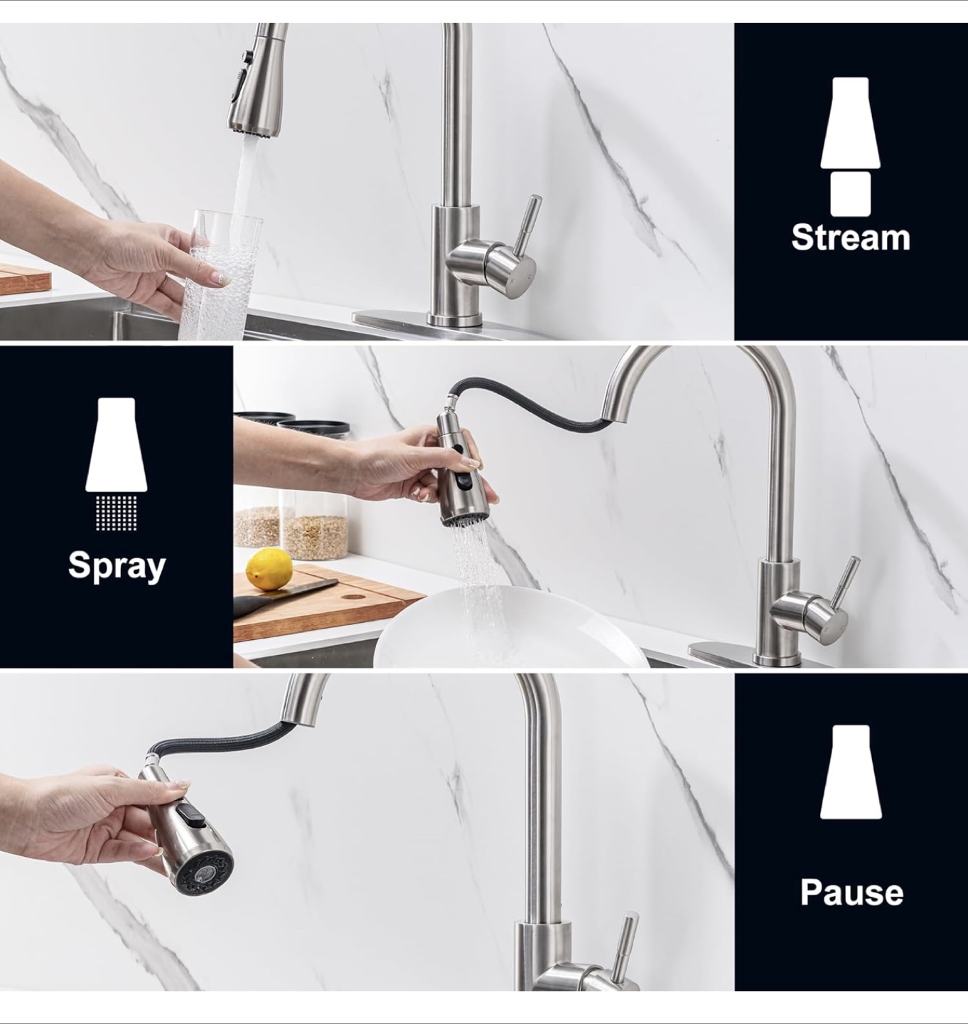 Stainless Steel Pull Out Kitchen Faucet - photo 5