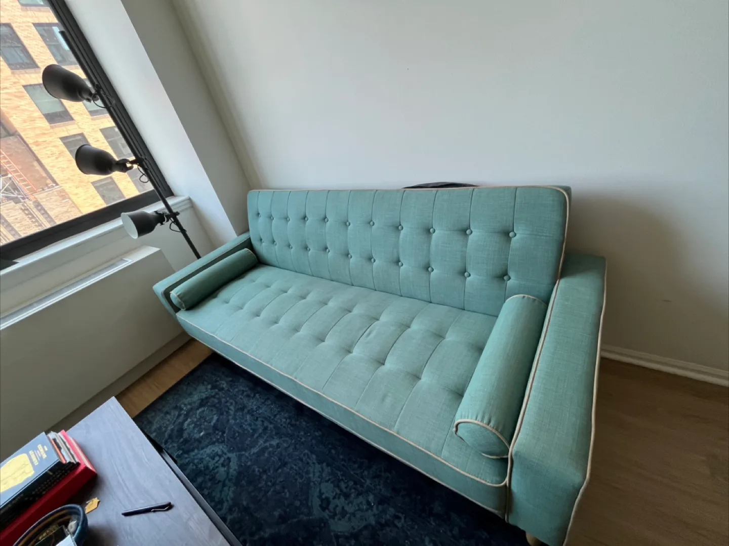 Convertible Futon Sofa Bed - Mint Green thumbnail