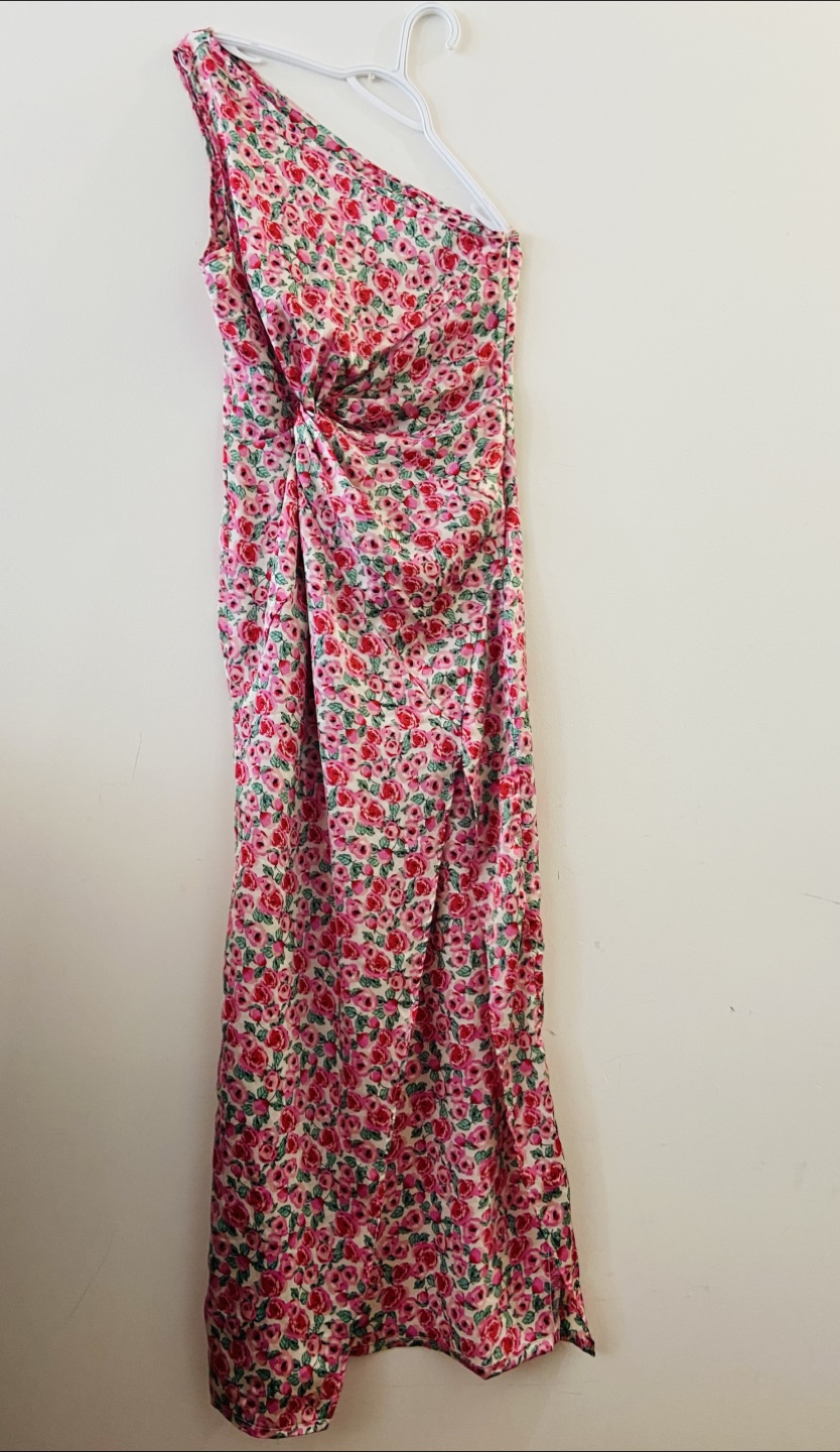 Floral One-Shoulder Maxi Dress