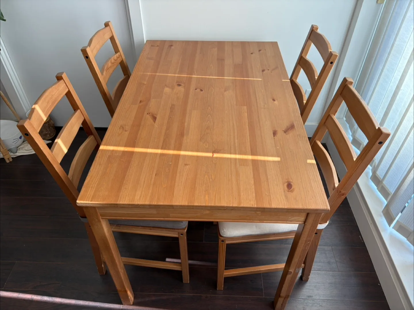 IKEA Dining Table & 4 Chairs - Light Wood image indicator(2)