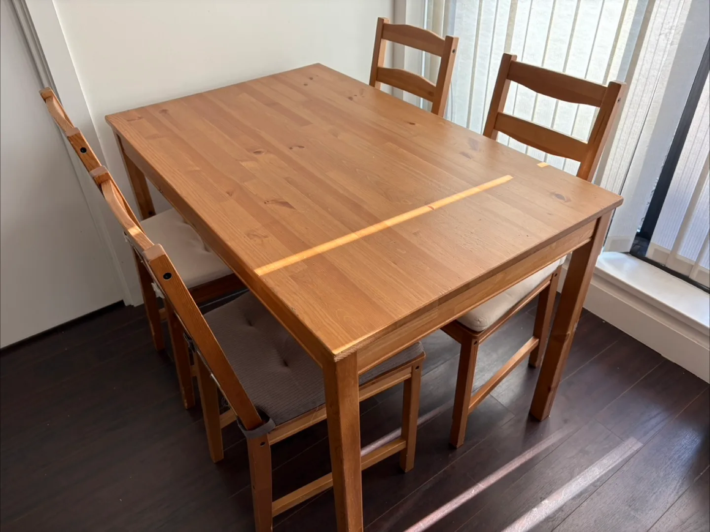 IKEA Dining Table & 4 Chairs - Light Wood image indicator(4)